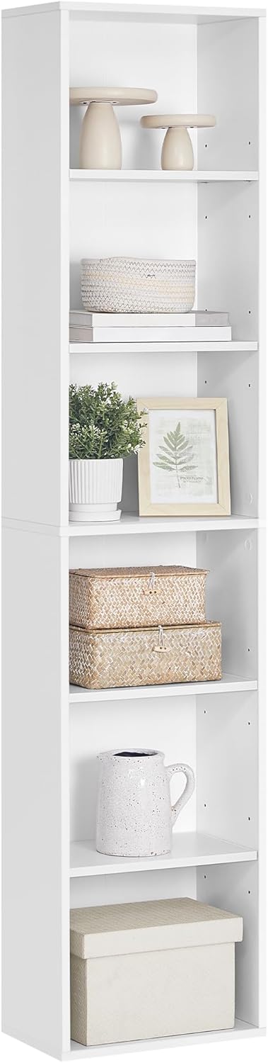 Vasagle Libreria a 6 Ripiani Aperta, Bianco Nuvola - immagine 1