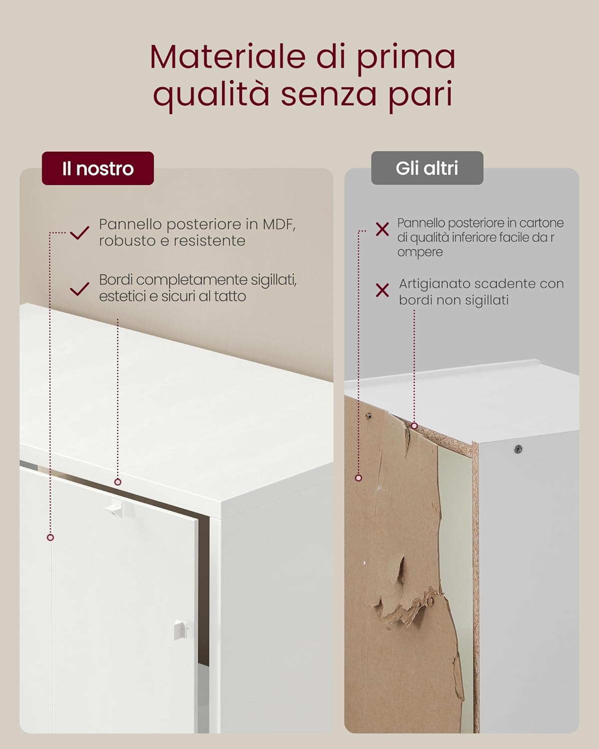 Vasagle Libreria a 6 Ripiani Aperta, Bianco Nuvola - immagine 6