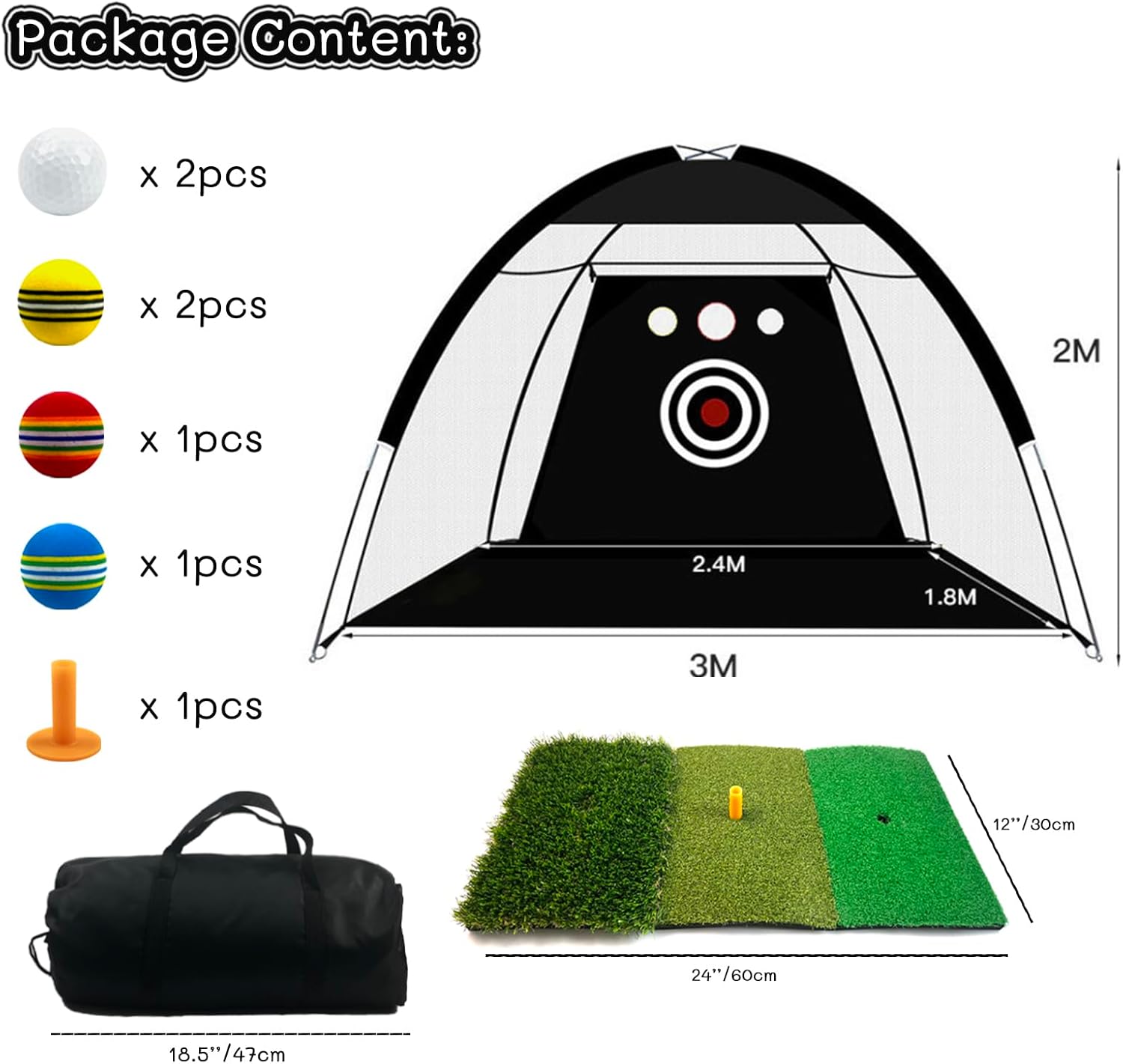 Rete pratica da golf 300 x 200 cm - immagine 3