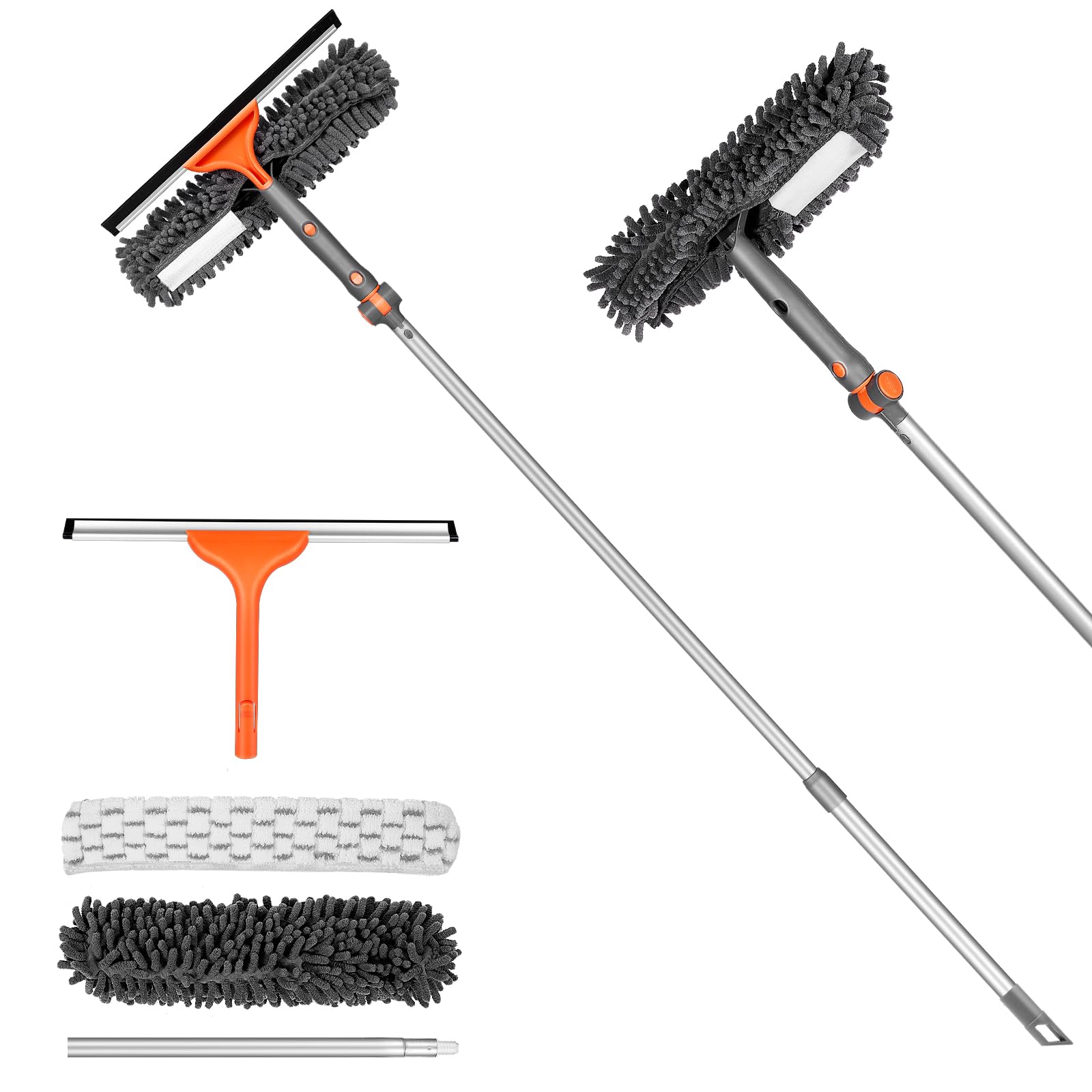 Set di Pulizia Finestre 2 in 1 con Asta Estraibile