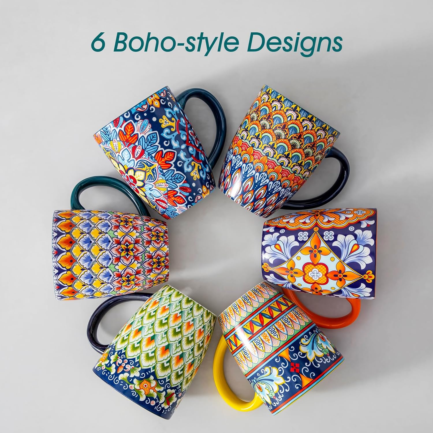 Vancasso Set 6 Tazze Grandi in Ceramica 480ml - immagine 5