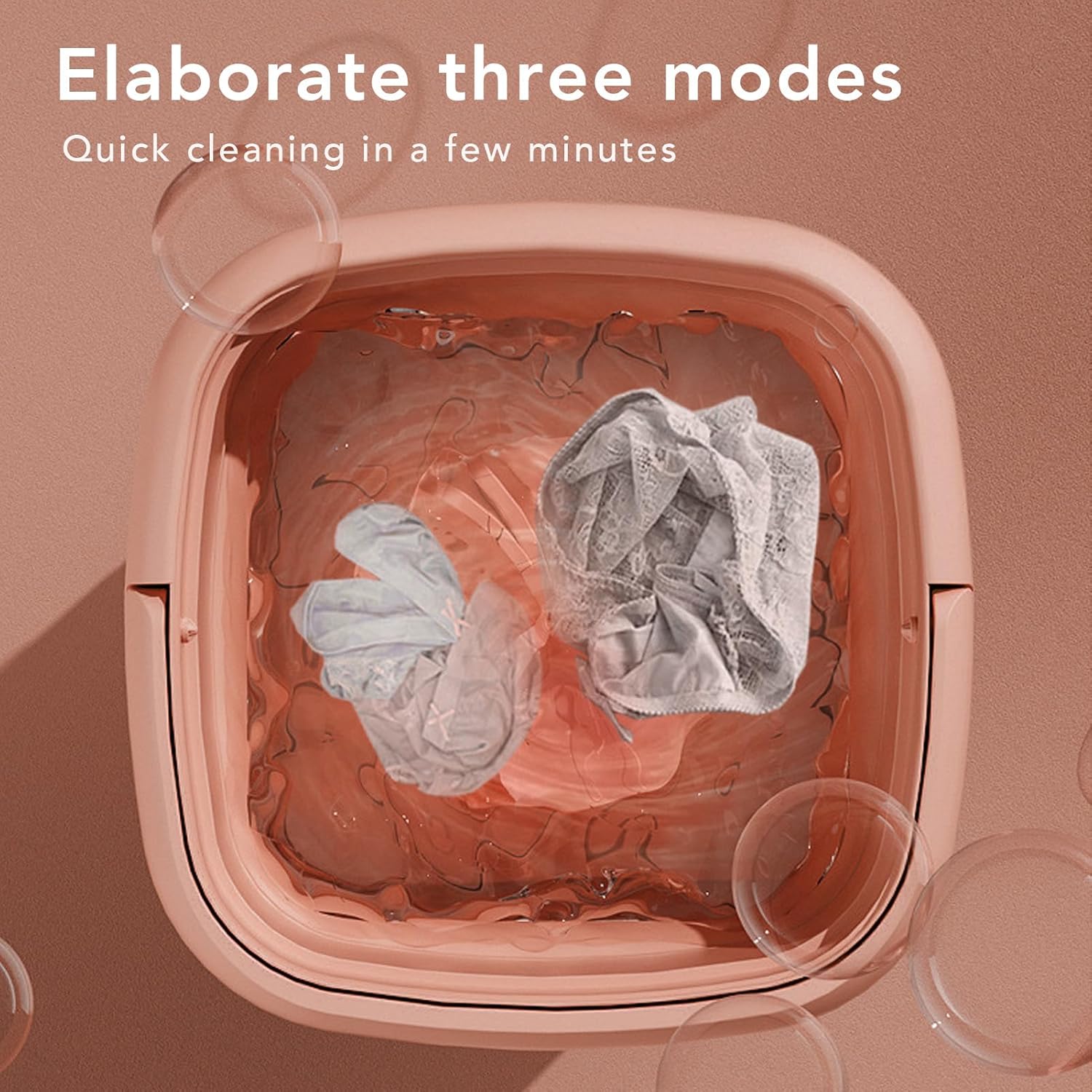 Ciciglow Mini Lavatrice Pieghevole Portatile, Rosa - immagine 3