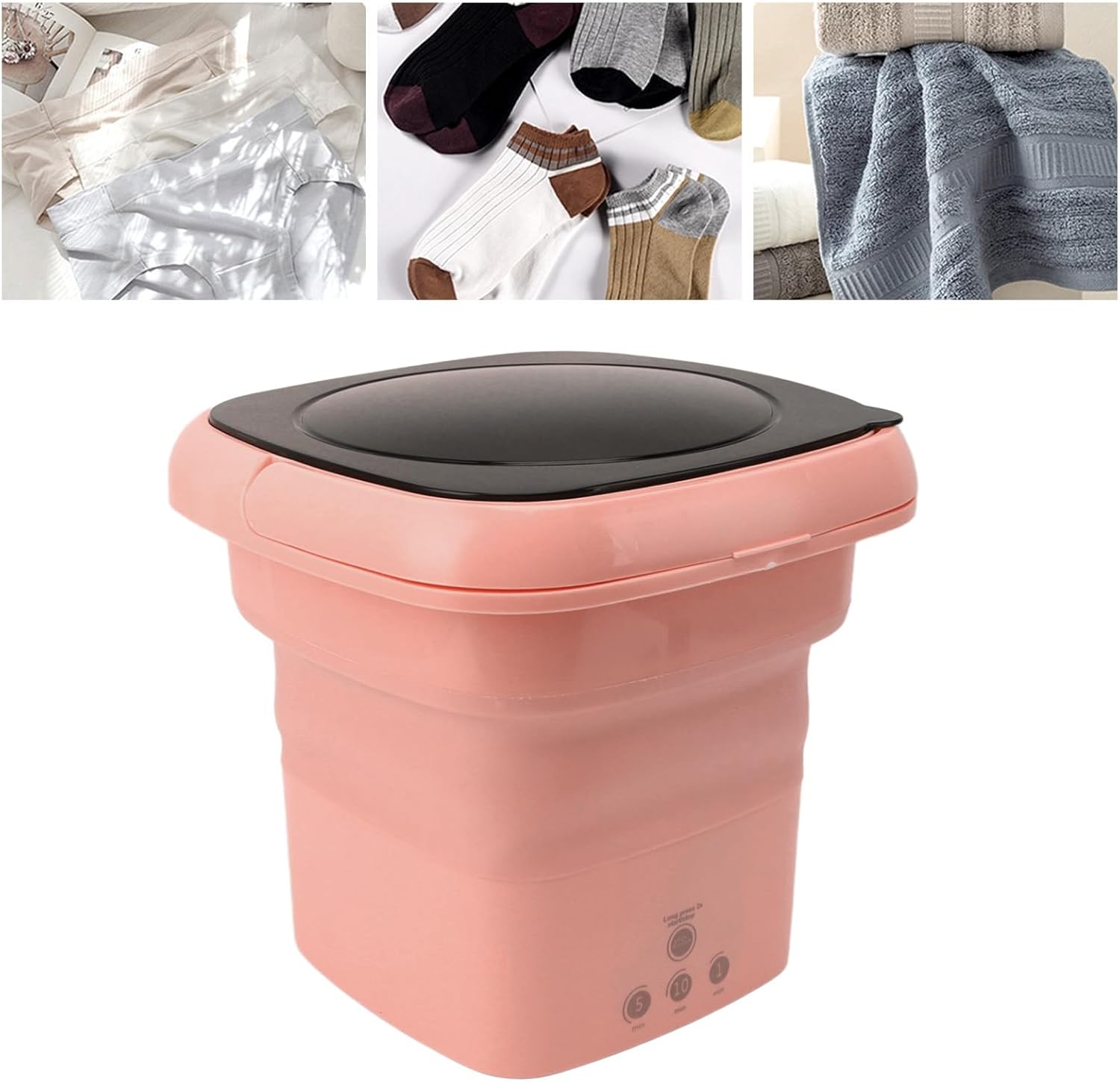 Ciciglow Mini Lavatrice Pieghevole Portatile, Rosa - immagine 8