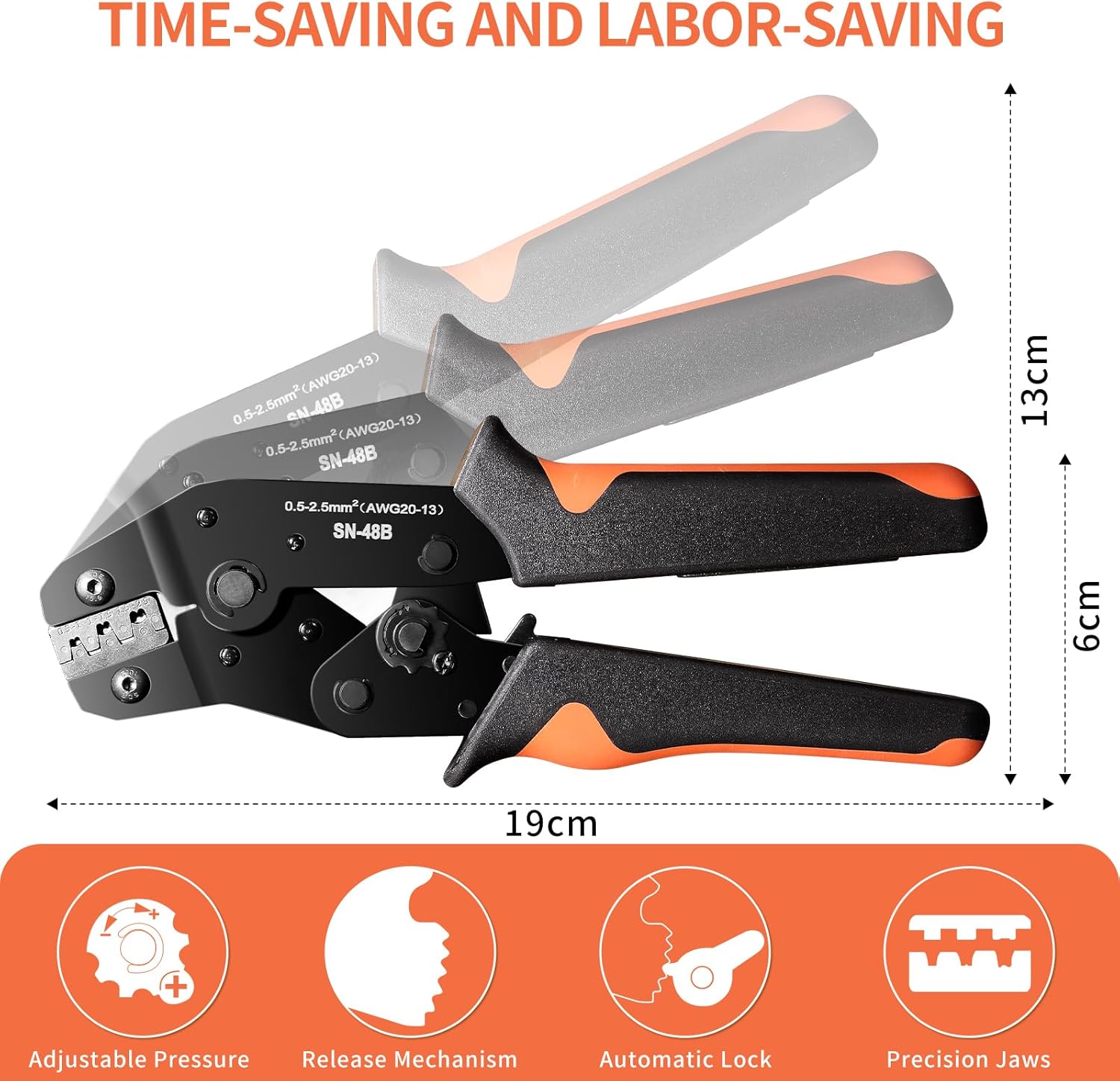 Potentforce Pinza Crimpatrice Capicorda 0,5-2,5 mm² - immagine 4