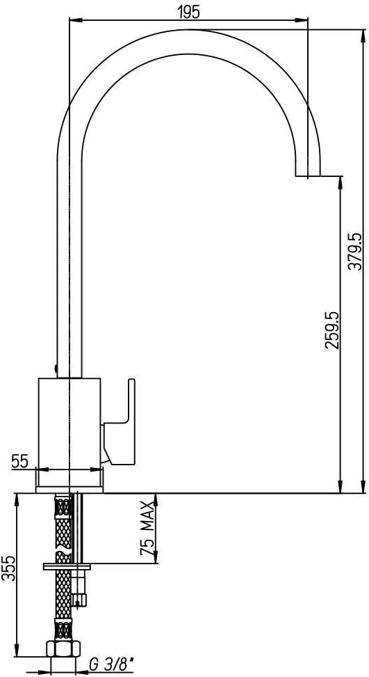 Paini - Miscelatore Monocomando Cucina Lavello Quadrato, Cromato - immagine 2