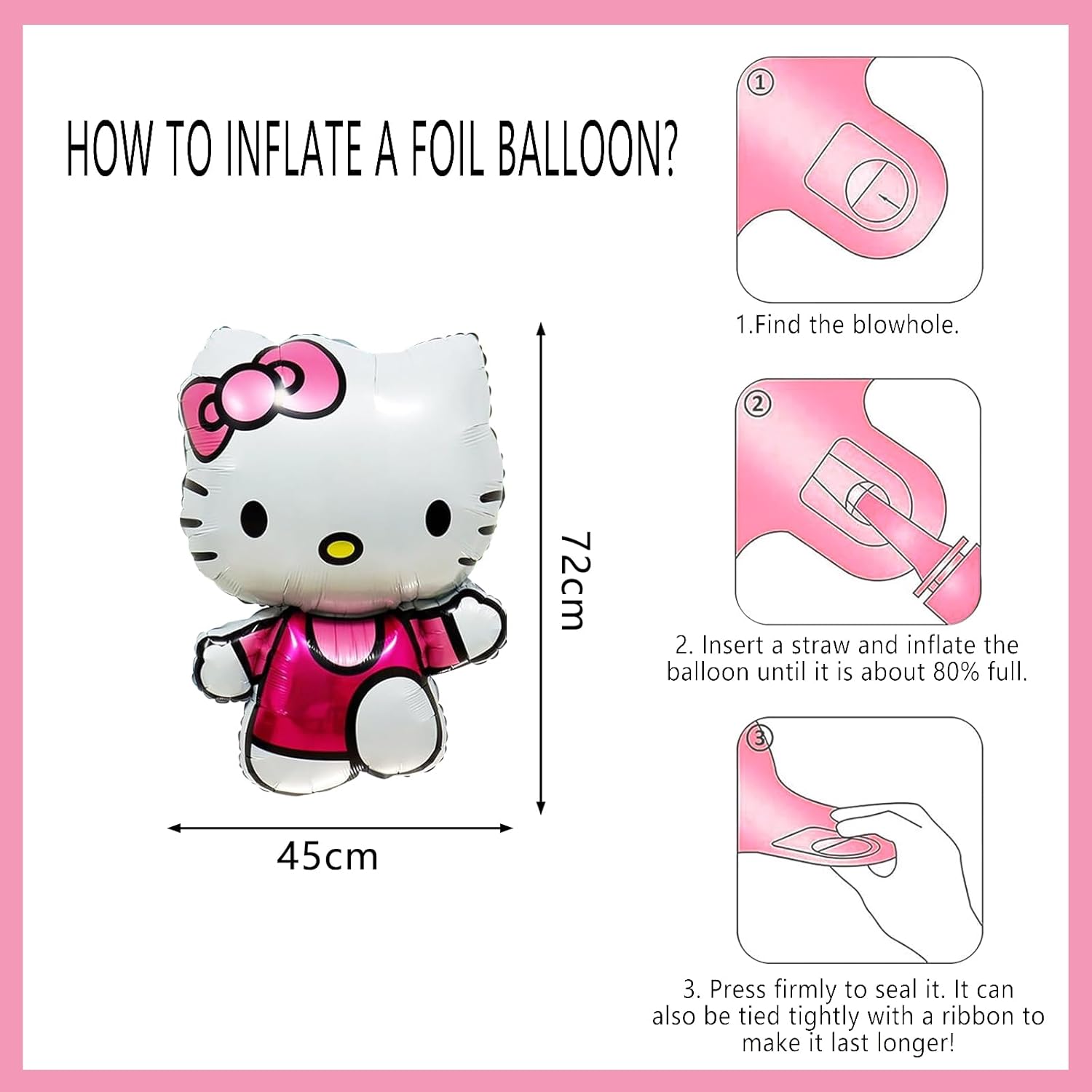 Hello Kity - Set 35 Palloncini Decorativi Compleanno - immagine 3