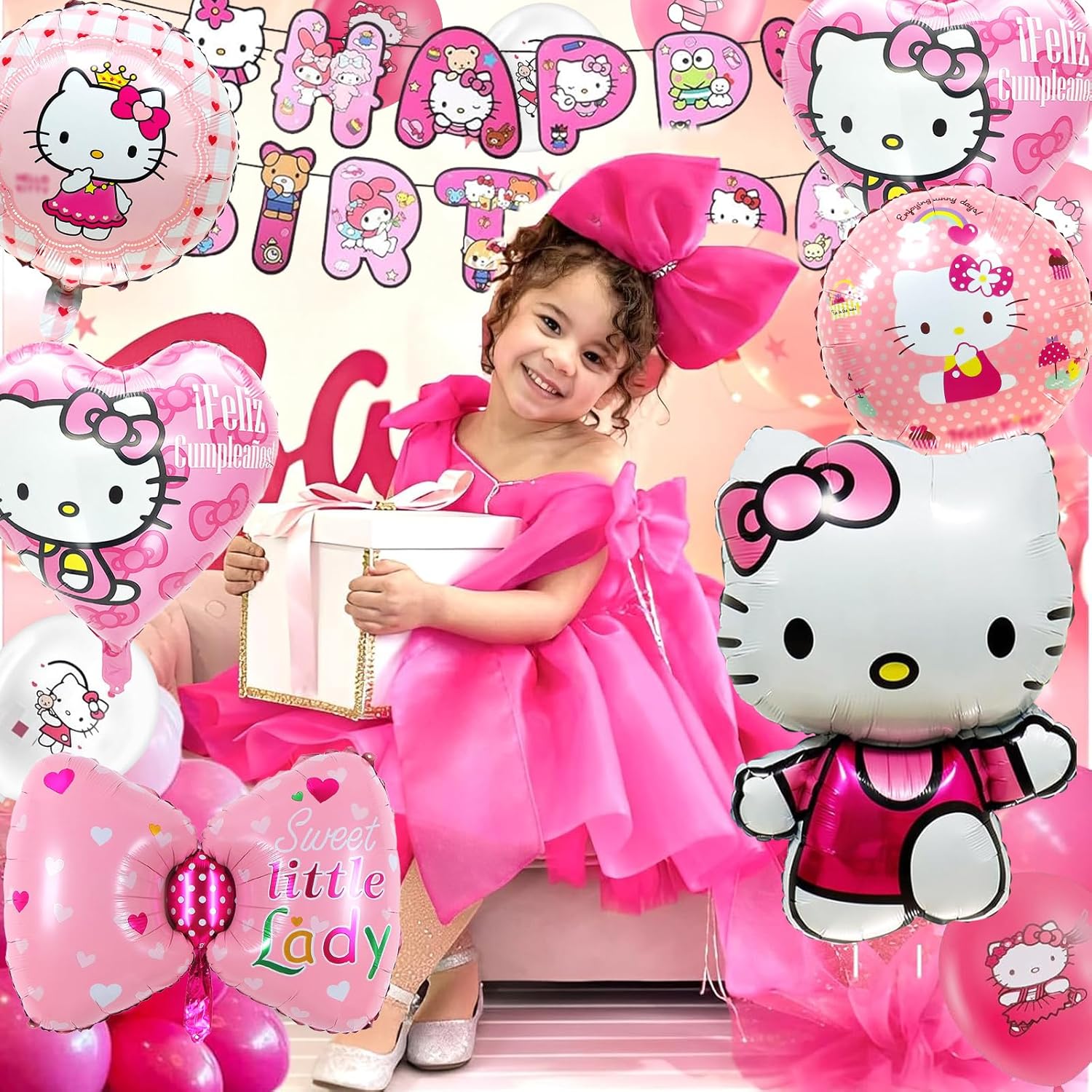 Hello Kity - Set 35 Palloncini Decorativi Compleanno - immagine 4