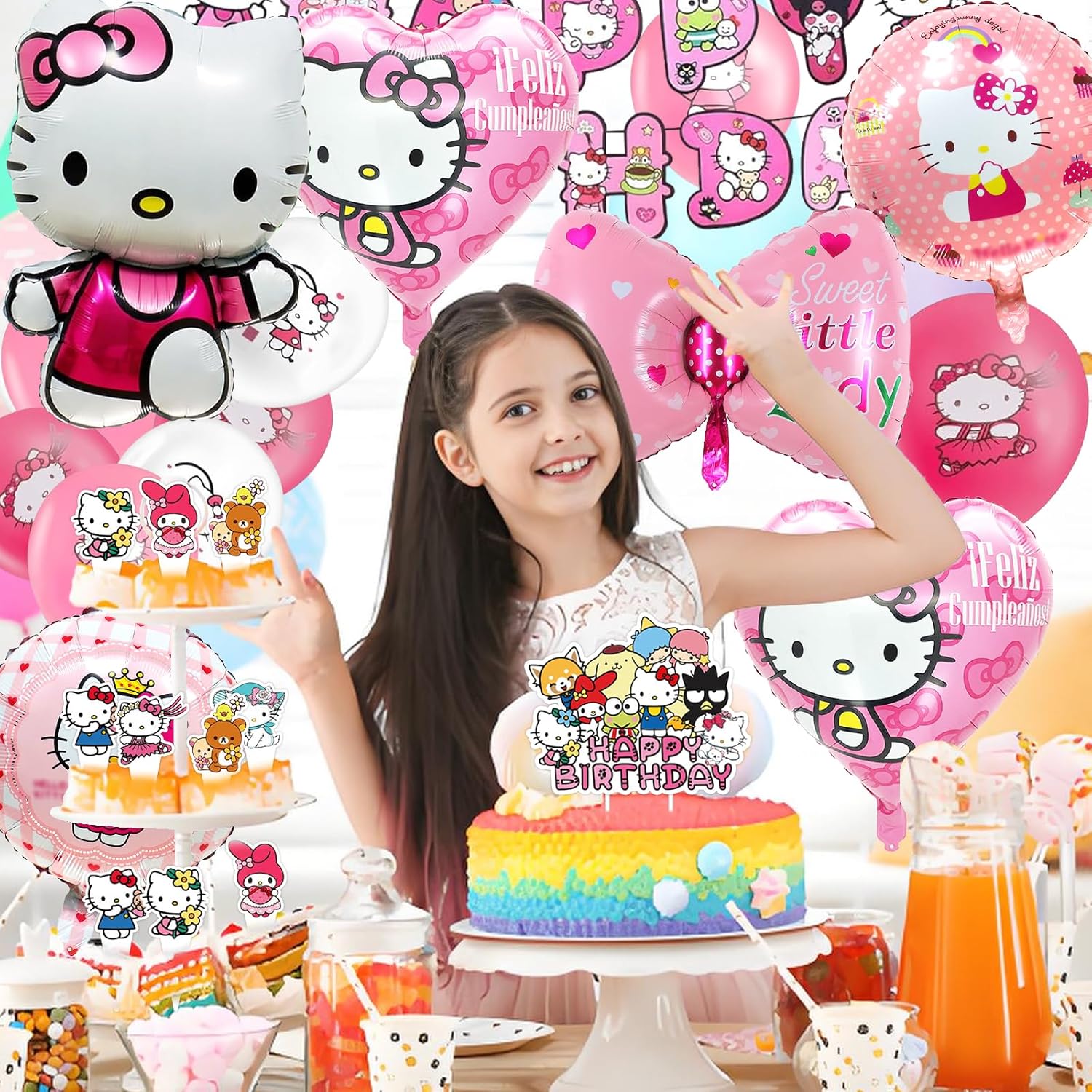 Hello Kity - Set 35 Palloncini Decorativi Compleanno - immagine 5