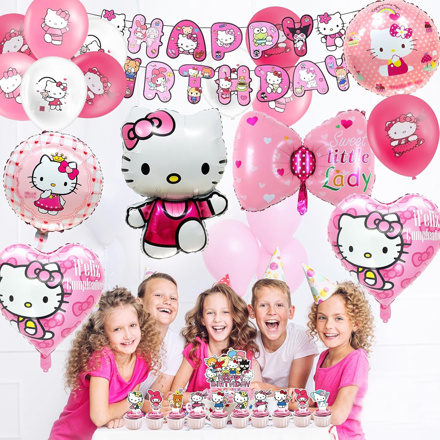 Hello Kity - Set 35 Palloncini Decorativi Compleanno - immagine 6