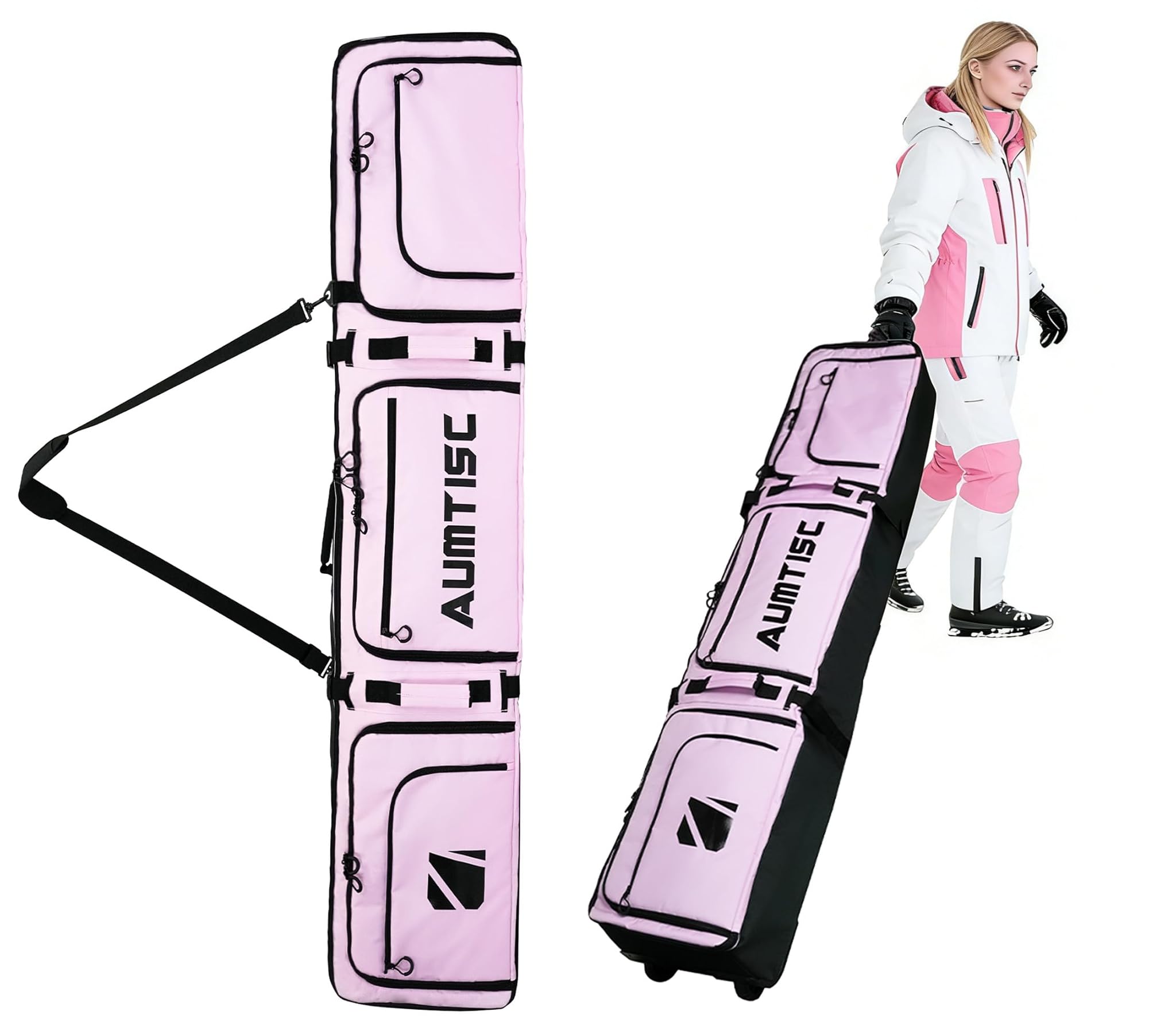 Aumtisc Borsa da Snowboard con Ruote