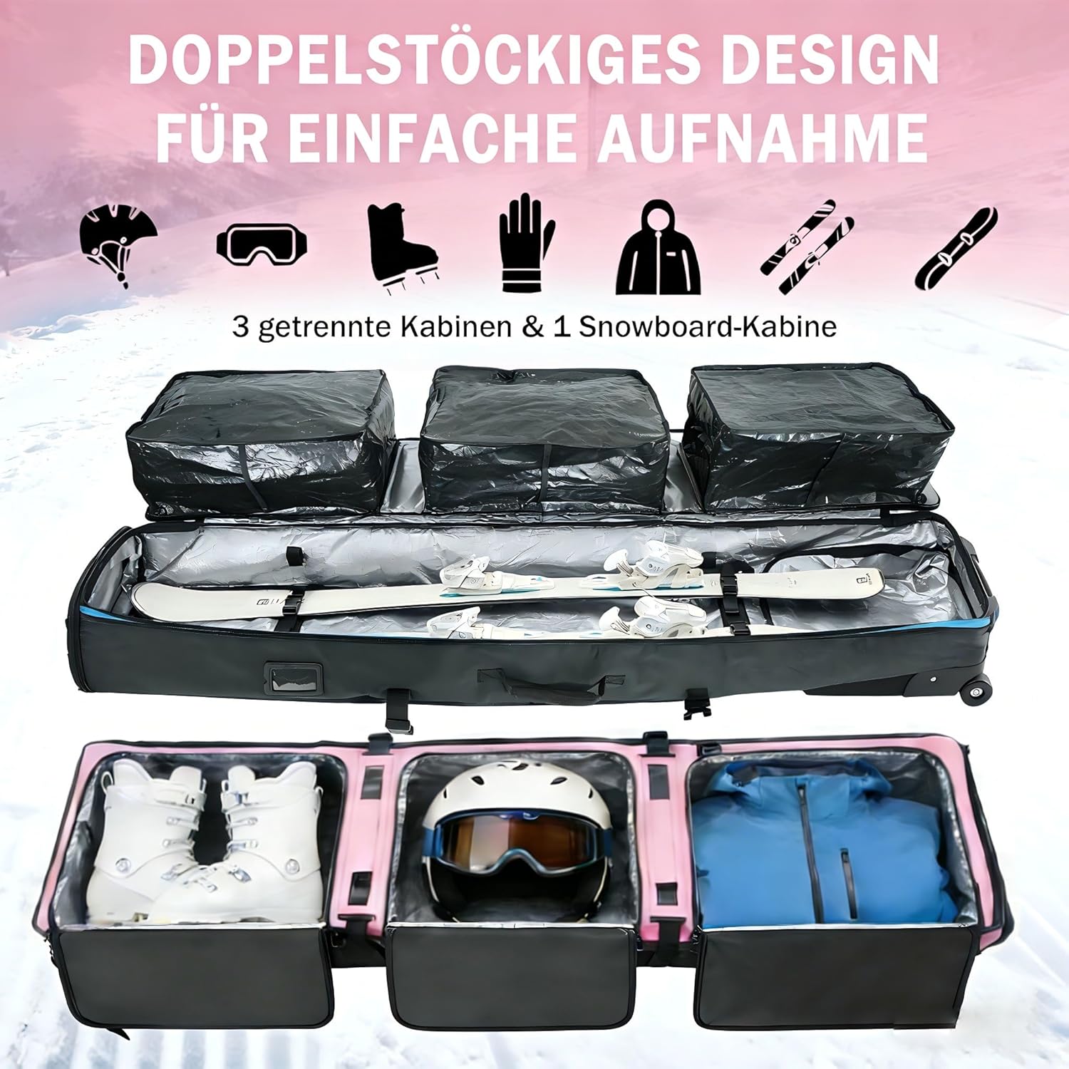 Aumtisc Borsa da Snowboard con Ruote - immagine 4