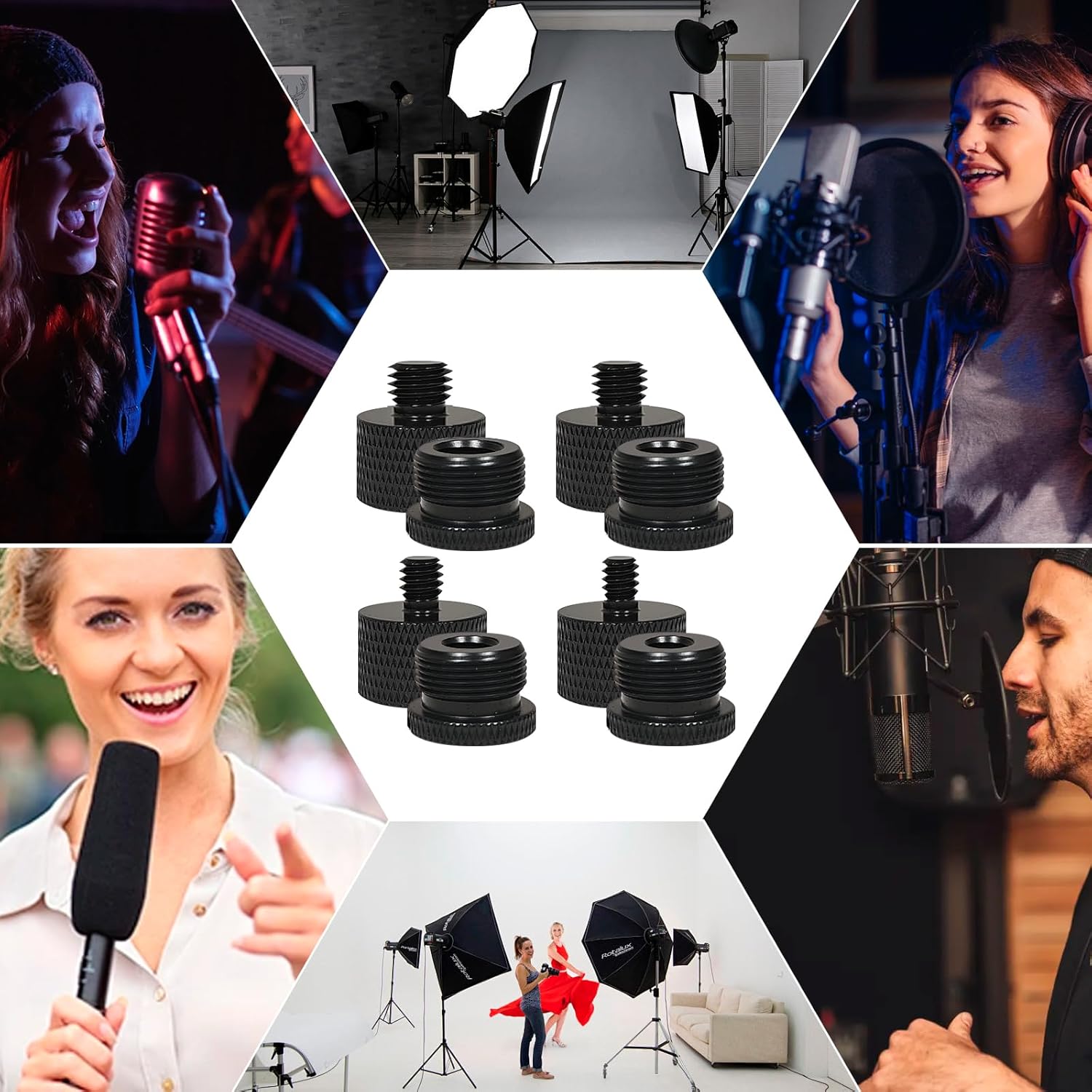 8 Adattatori Filettati per Treppiede e Microfono - immagine 4