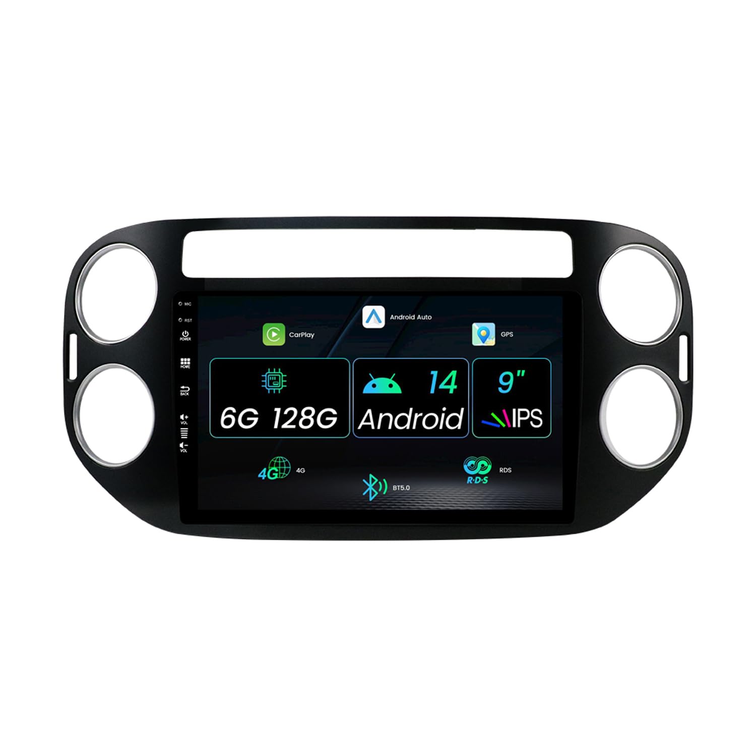 Autoradio Android 14 IPS 9" per VW Tiguan 2007-2016