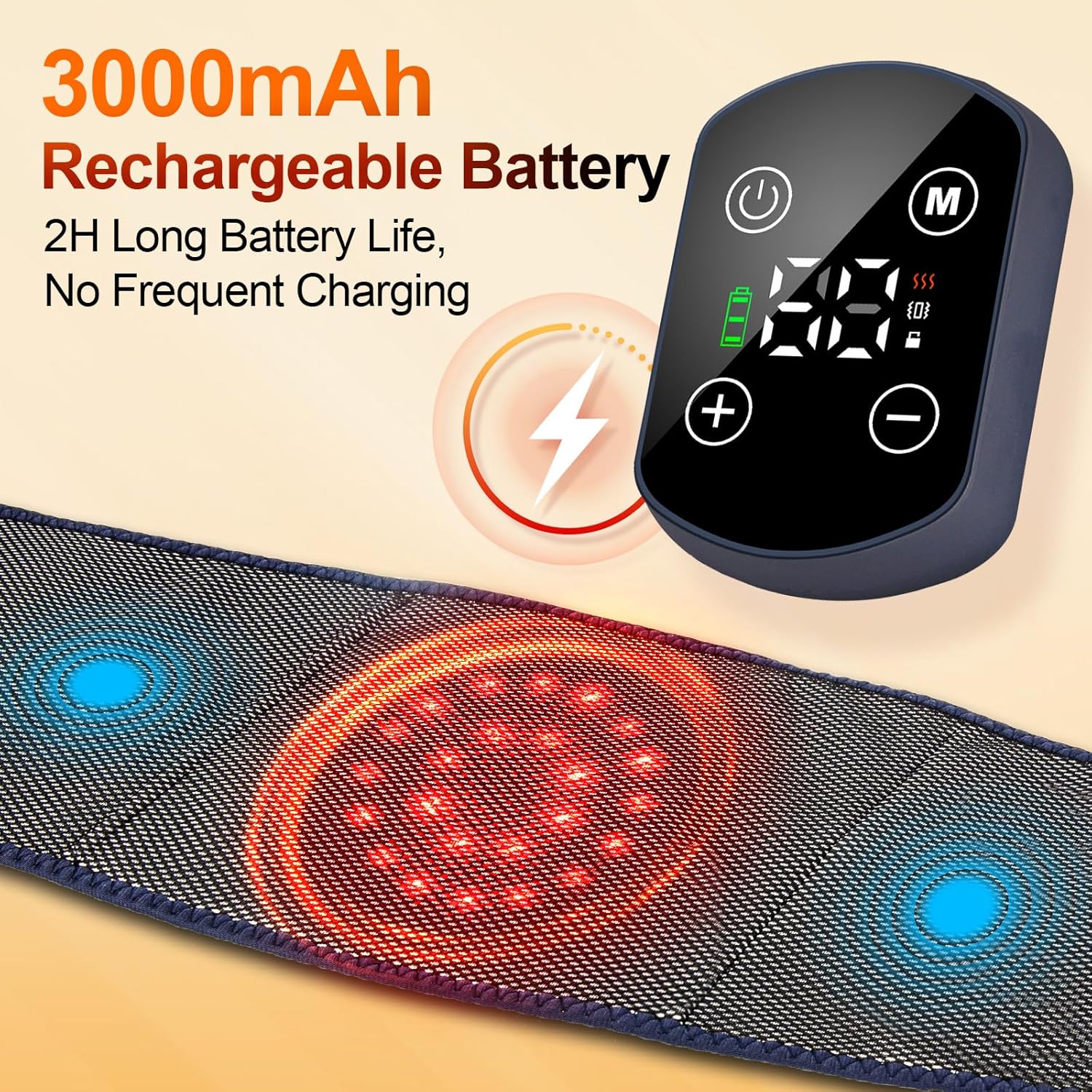 Fascia Lombare Riscaldamento e Massaggio 3000mAh - immagine 6