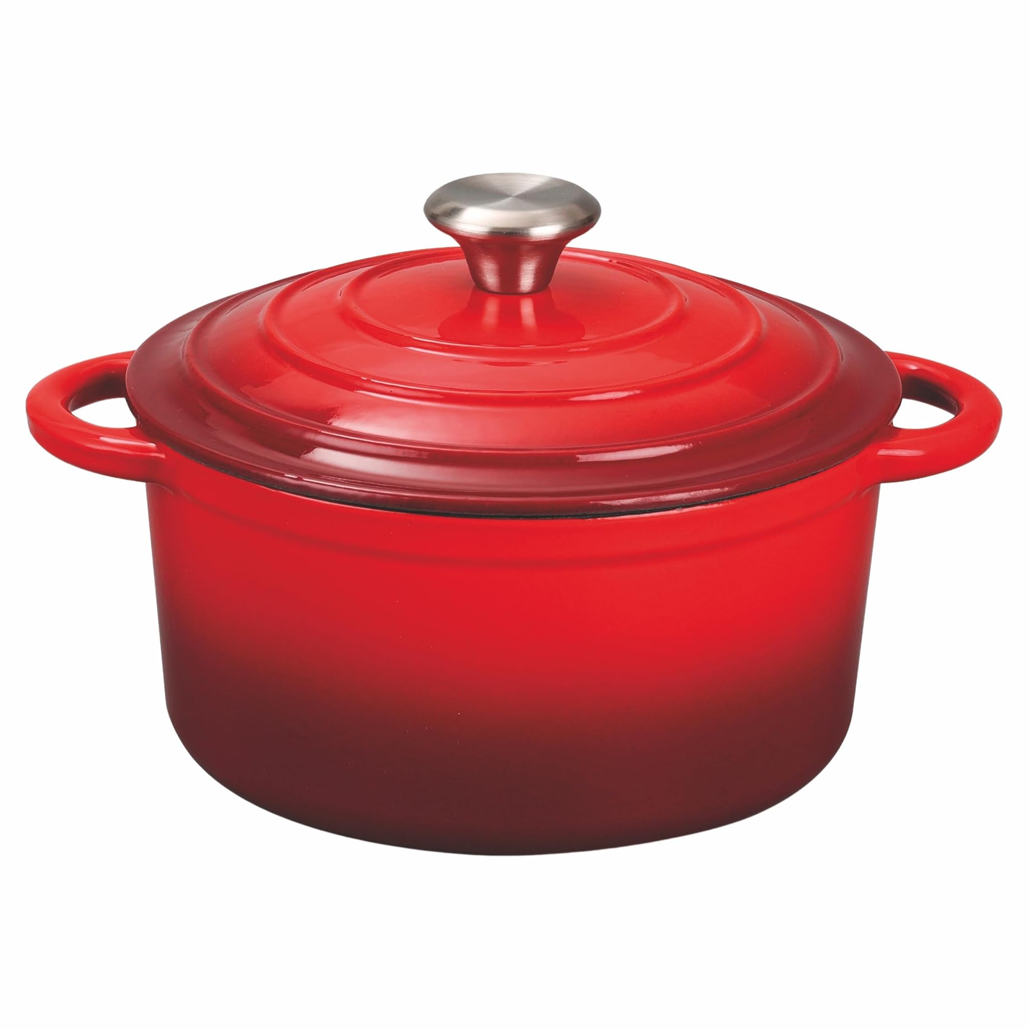 Galileo Casseruola con Coperchio 20cm Ghisa Smaltata, Rosso