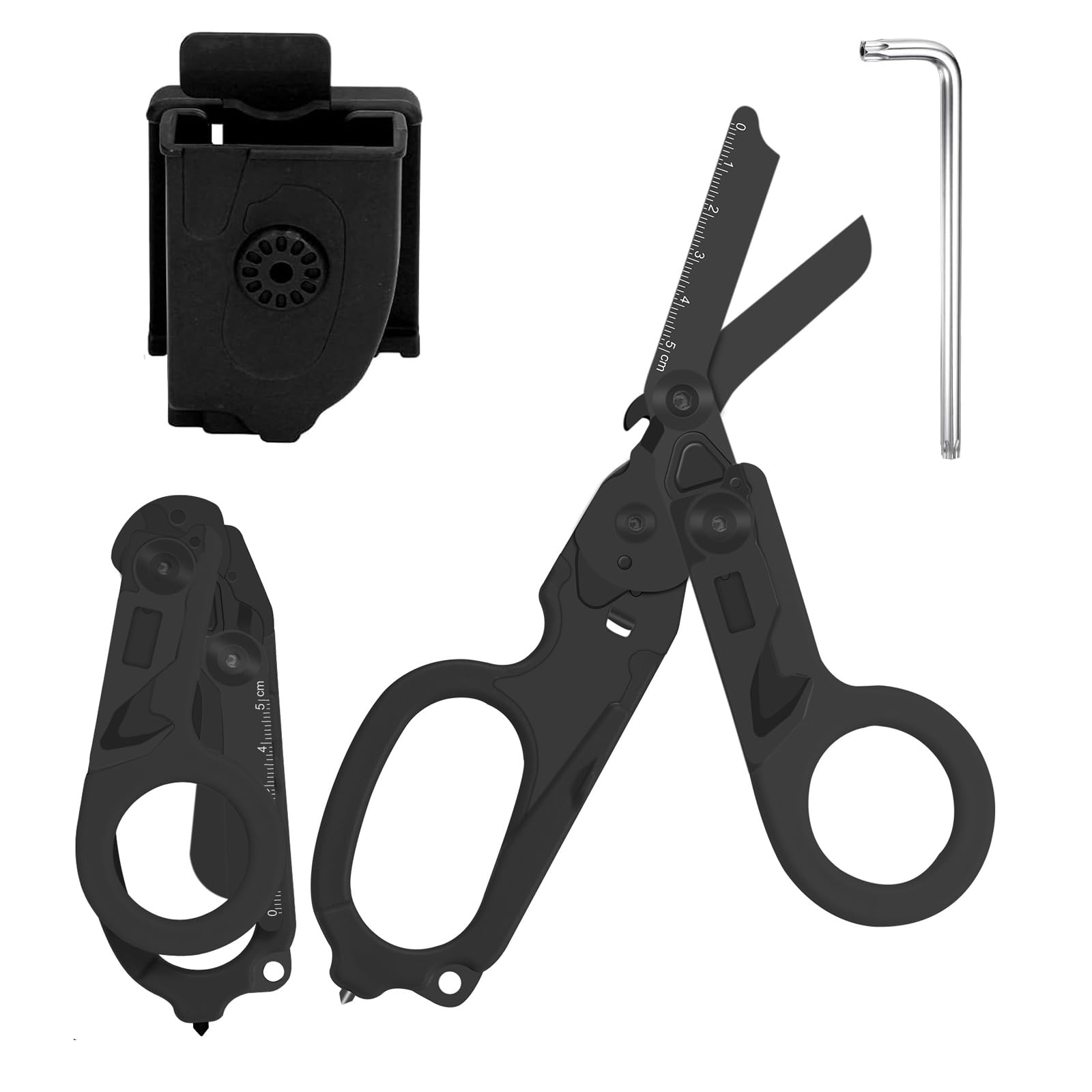 Forbici Pieghevoli 6 in 1 per Soccorso, Nero