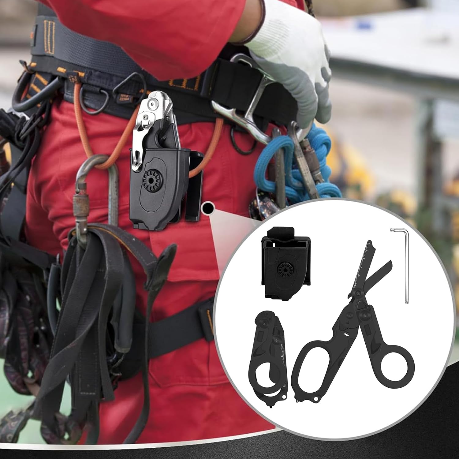 Forbici Pieghevoli 6 in 1 per Soccorso, Nero - immagine 6