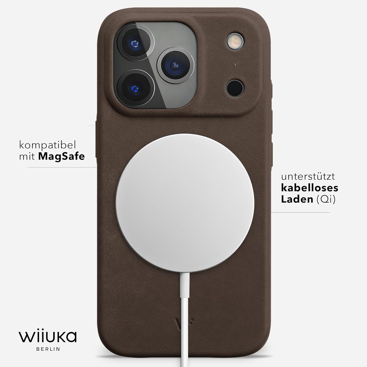 Wiiuka Custodia per iPhone 17 Pro Max in Pelle, Marrone Vintage - immagine 6