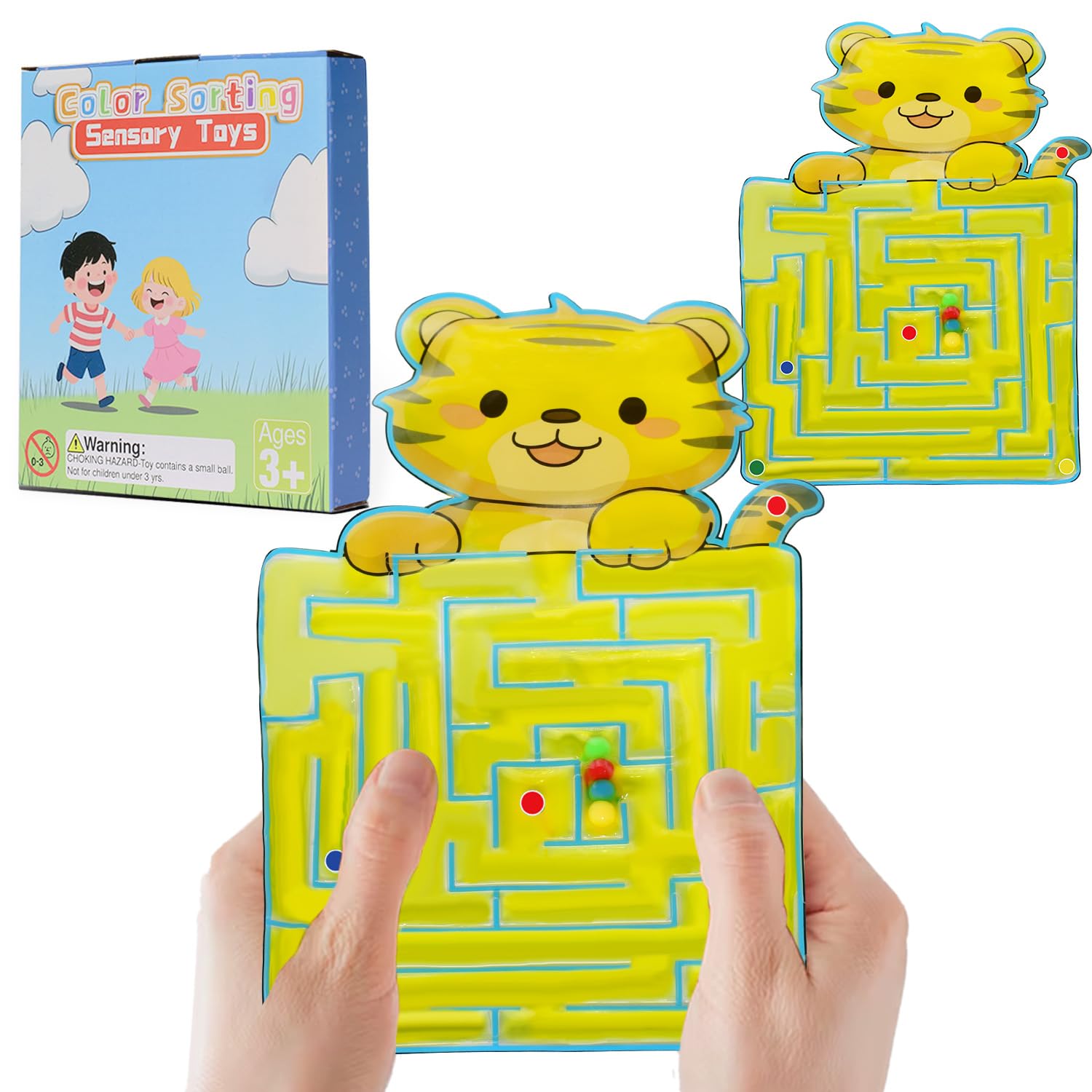 Gioco di ordinamento Montessori per Bambini, Giocattolo educativo motorio, Giocattolo da Viaggio pedagogico, 3-5 Anni (Tigre)