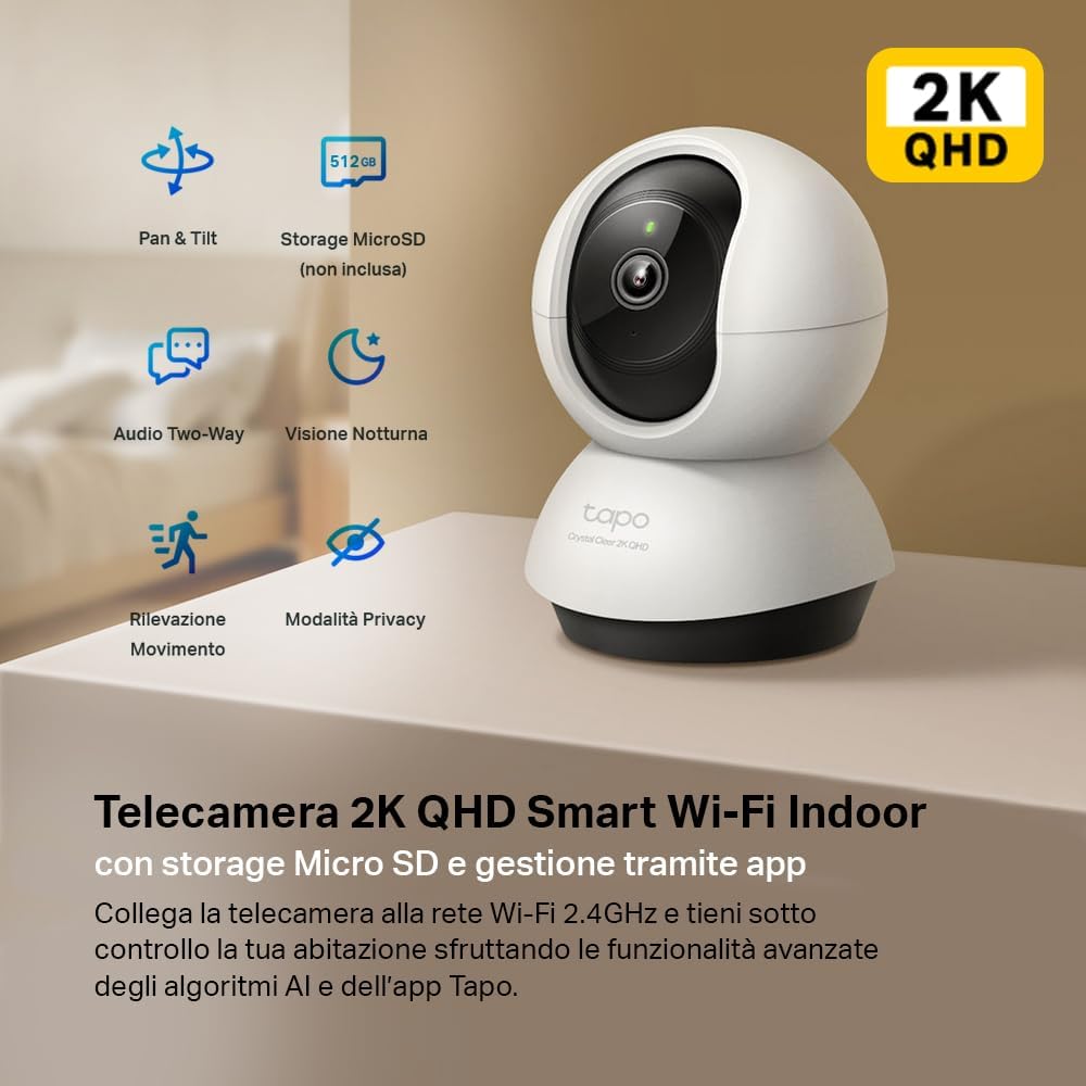 Tapo C220 - Telecamera Wi-Fi Interno 2K 4MP QHD - immagine 2
