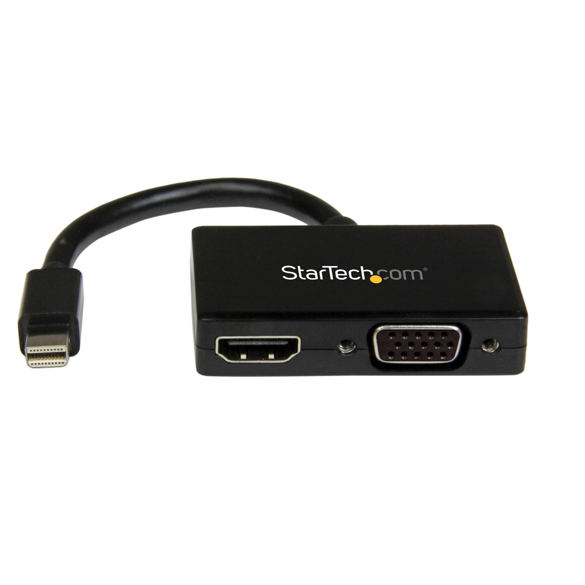 StarTech.com Adattatore Mini DisplayPort a HDMI e VGA, Convertitore audio/video da viaggio mDP 2 in 1, 1920x1200 / 1080p, Nero