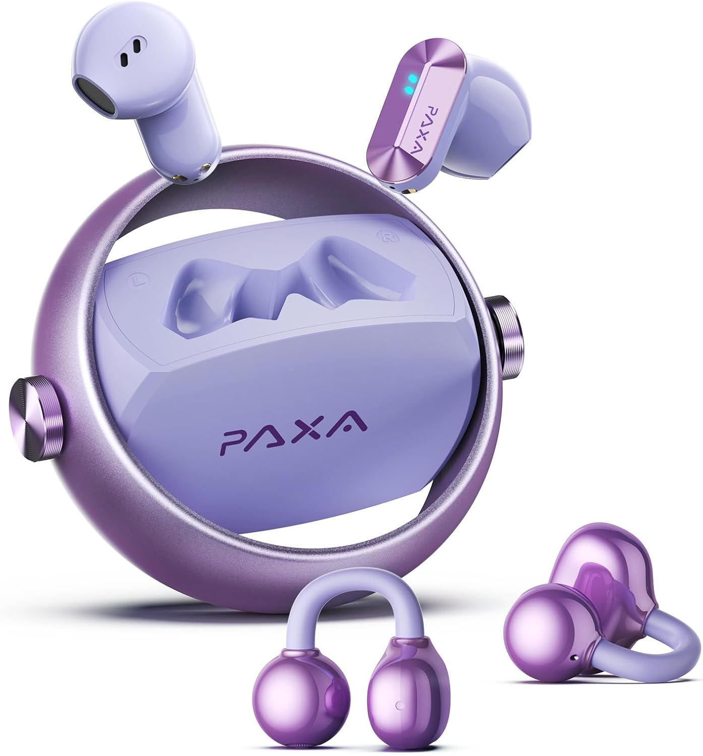 Paxa Cuffie Open Ear Bluetooth 6.0 140H, Viola - immagine 1