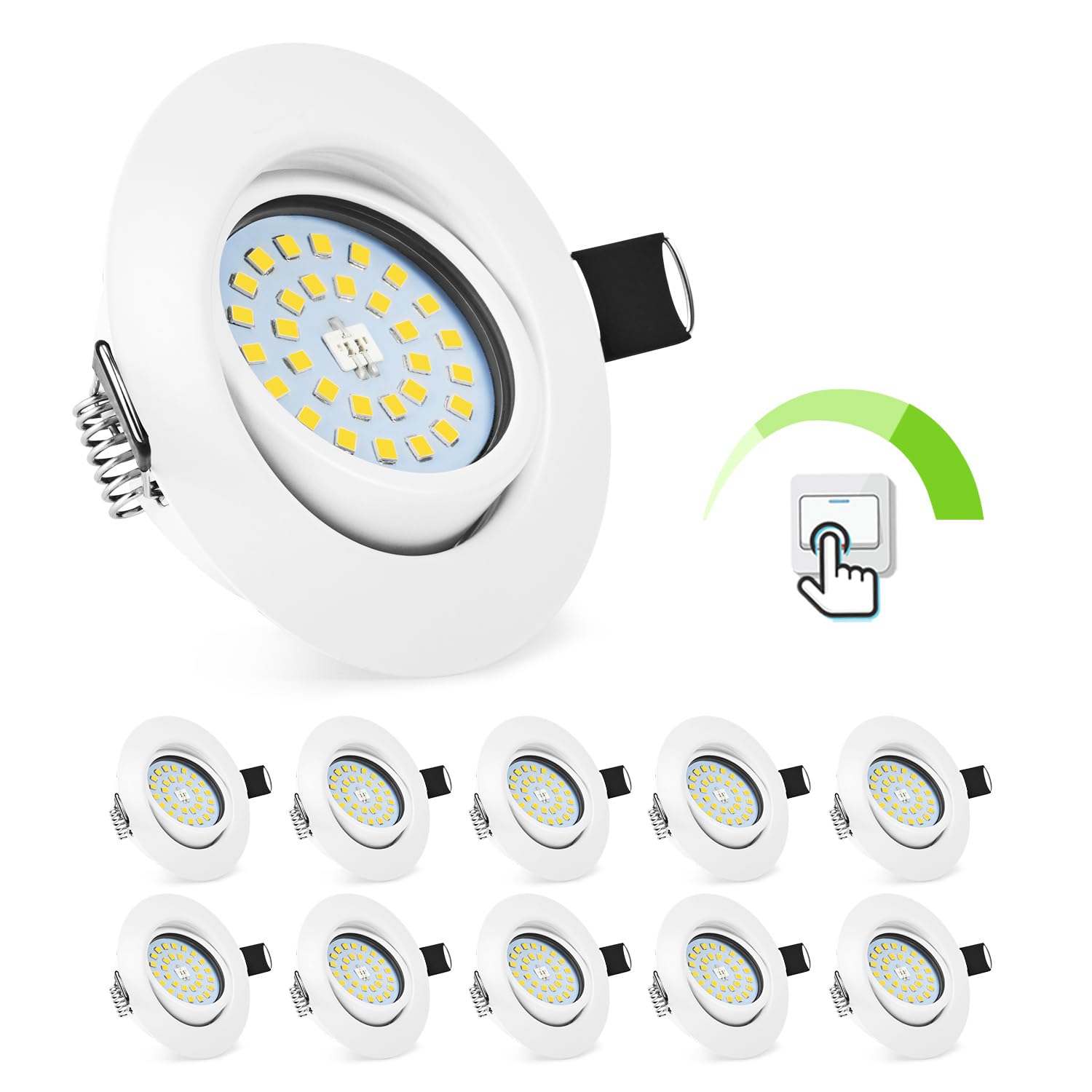 Bojim Faretti da Incasso Dimmerabili 5.5W, Bianco Neutro