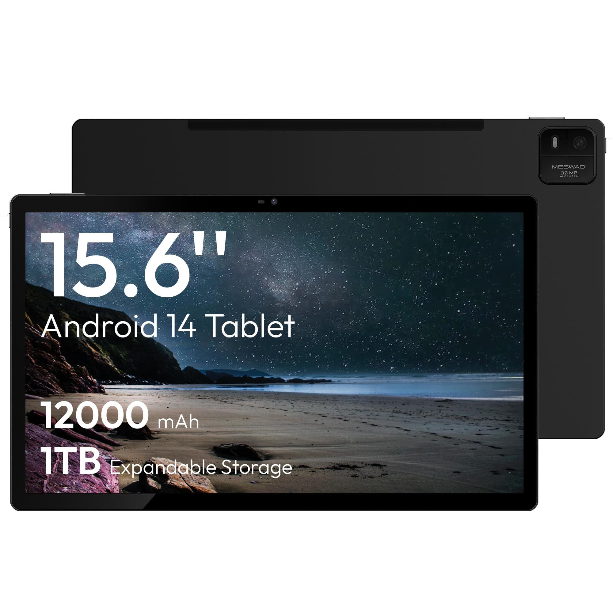 Meswao Tablet 15,6 Pollici 2025 Android 14