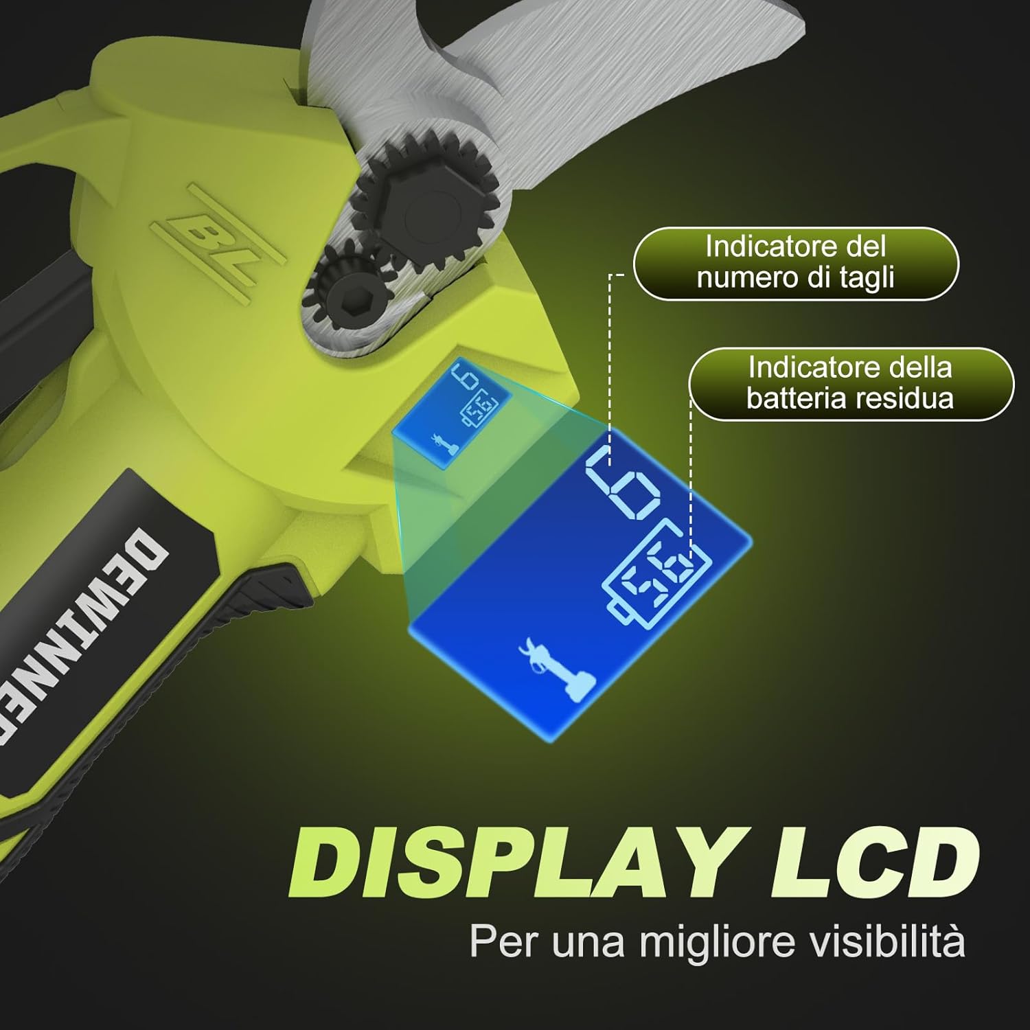 Dewinner Forbici Potatura a Batteria Brushless 200W - immagine 6