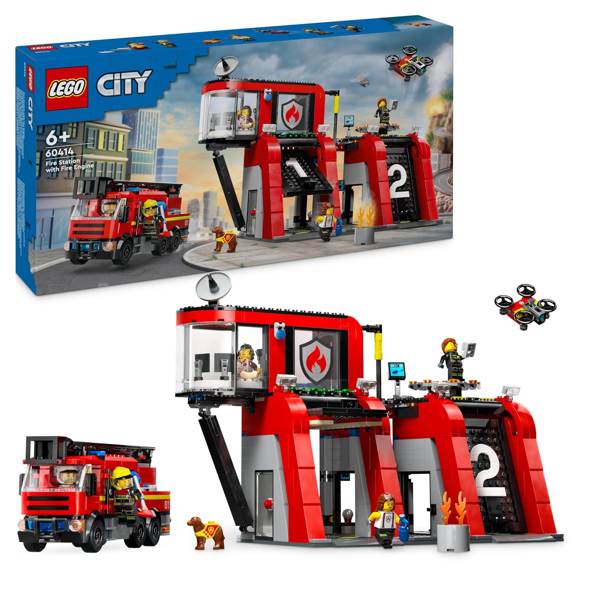 LEGO City Caserma Pompieri e Autopompa 60414