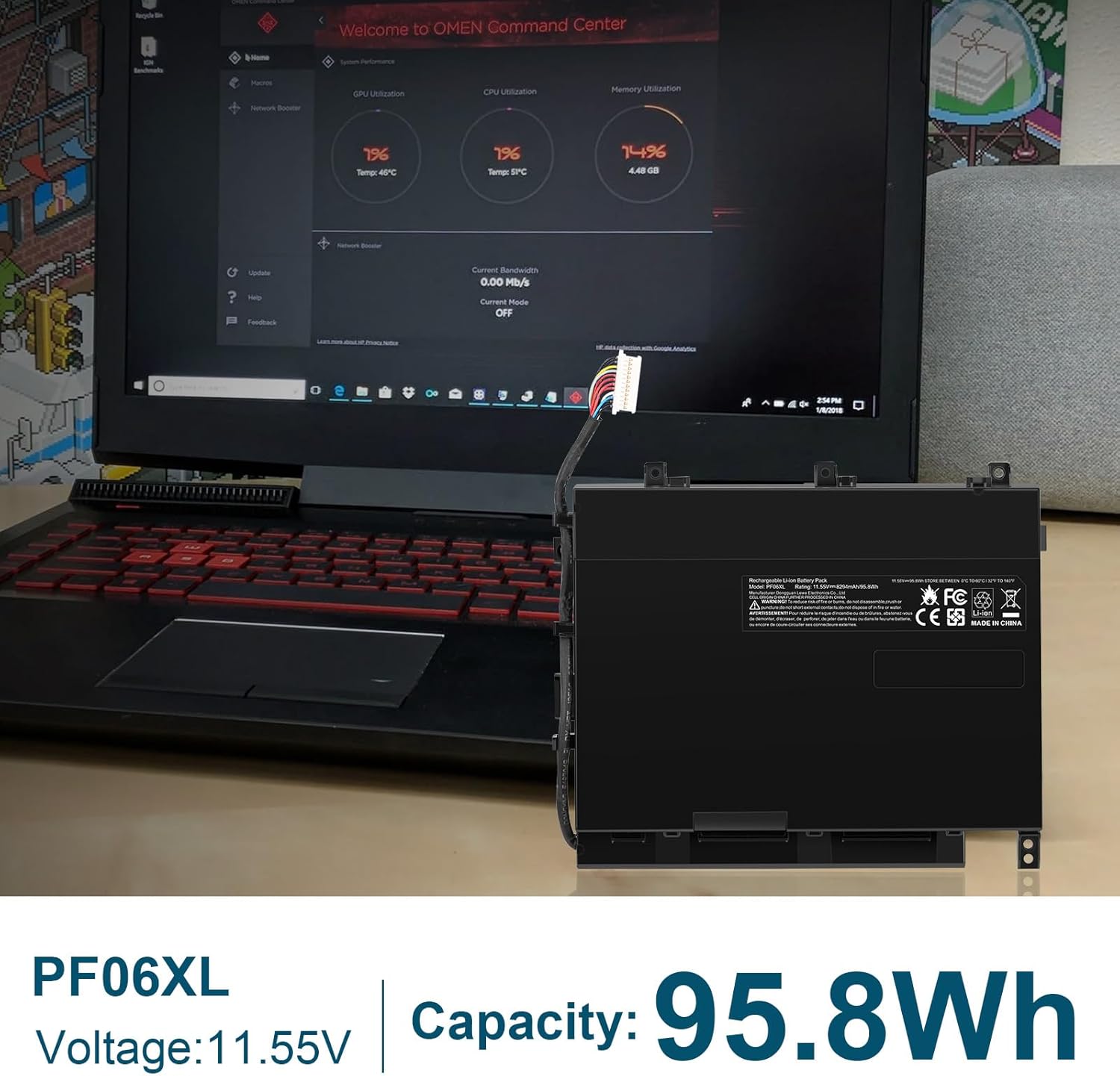 Asuncell Batteria Laptop 11.55V/95.8Wh PF06XL - immagine 8