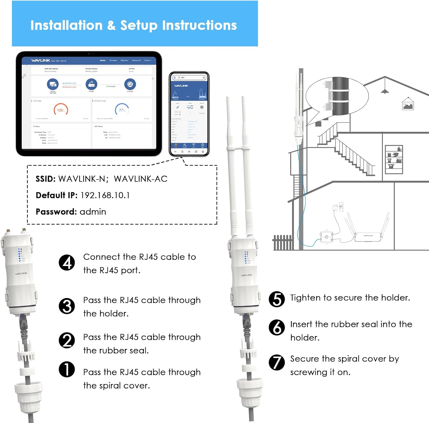 Wavlink AC600 Outdoor Access Point Dual Band - immagine 7