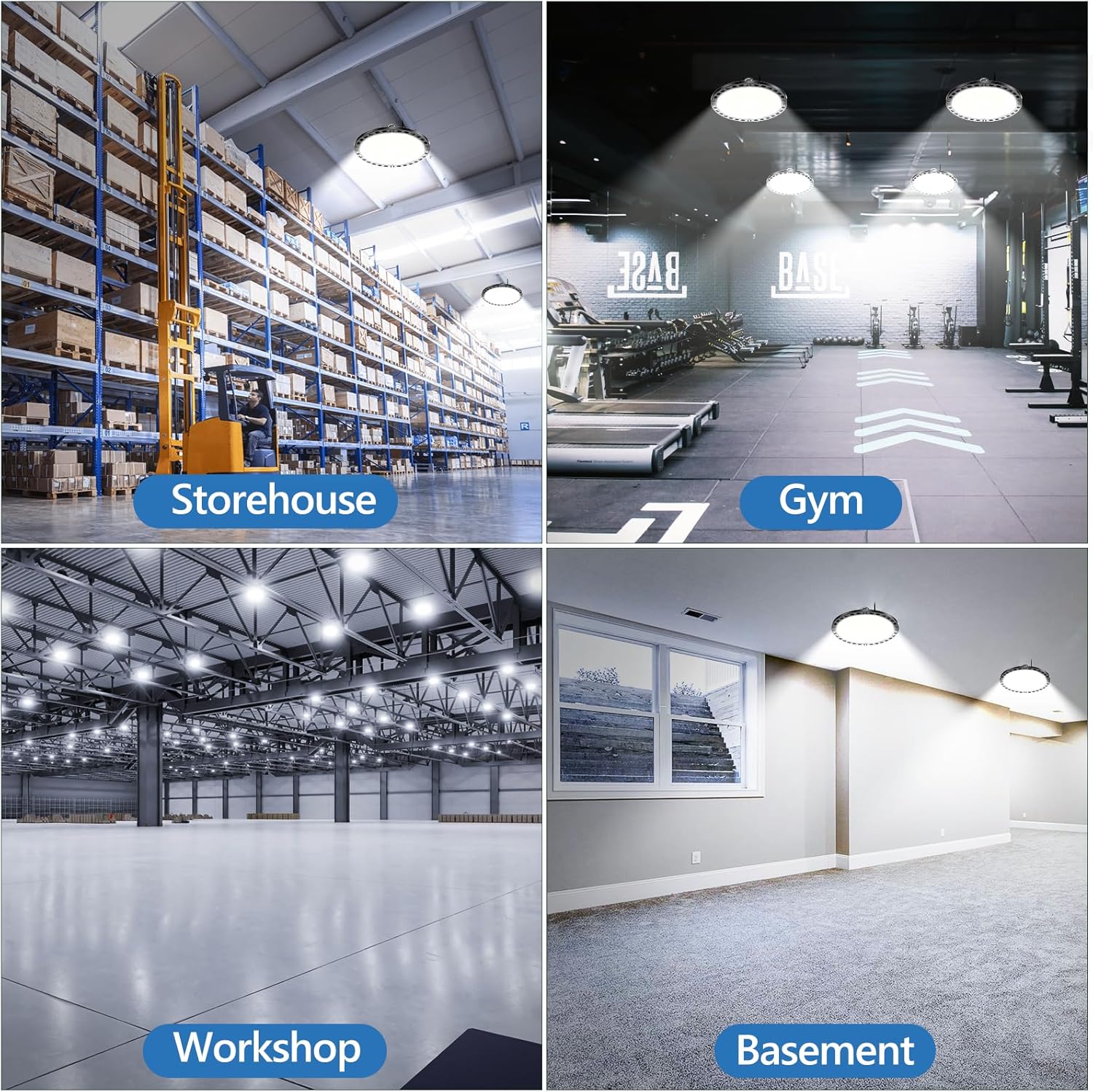 Faretto LED UFO Interno 200W 2 Pezzi, 6500K - immagine 7