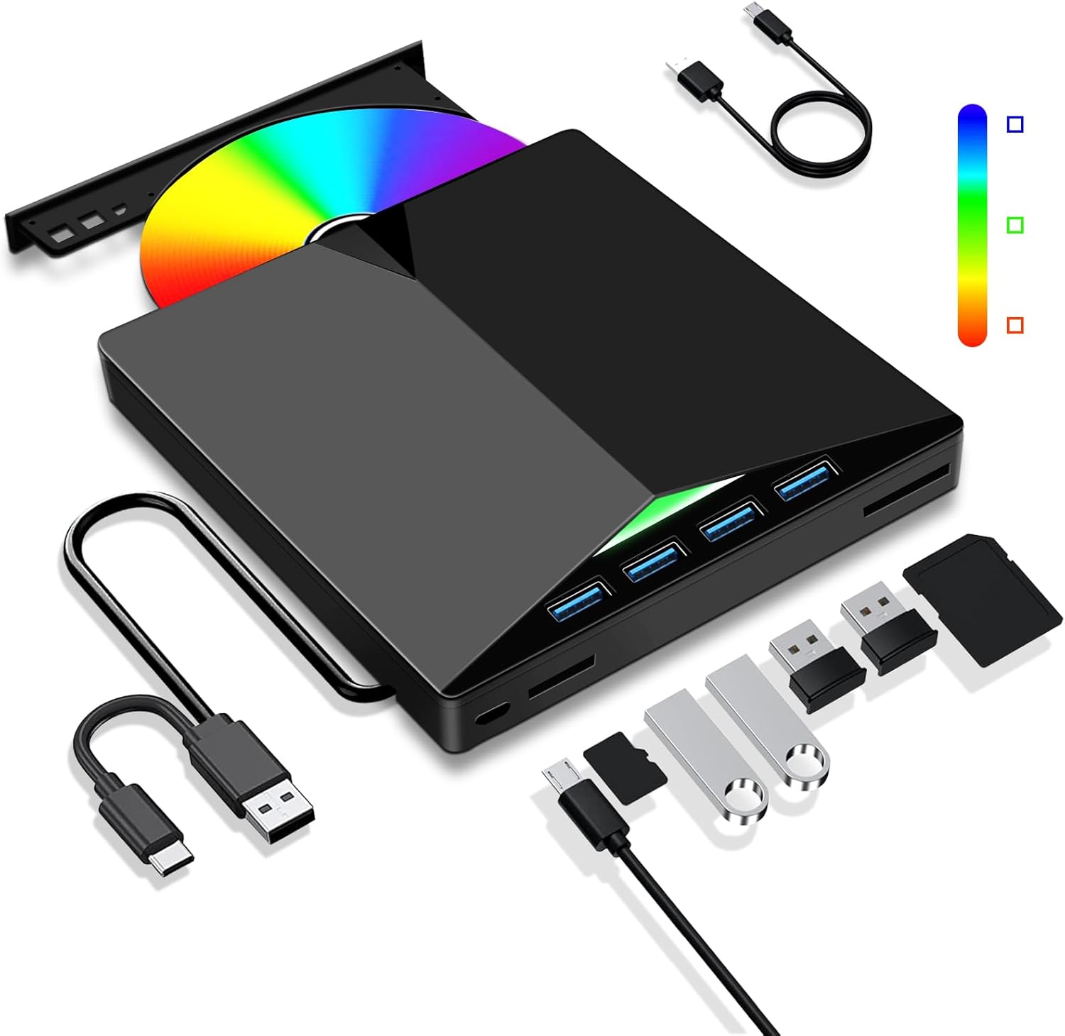 Dictien Lettore CD/DVD Esterno USB 3.0 per PC - immagine 1