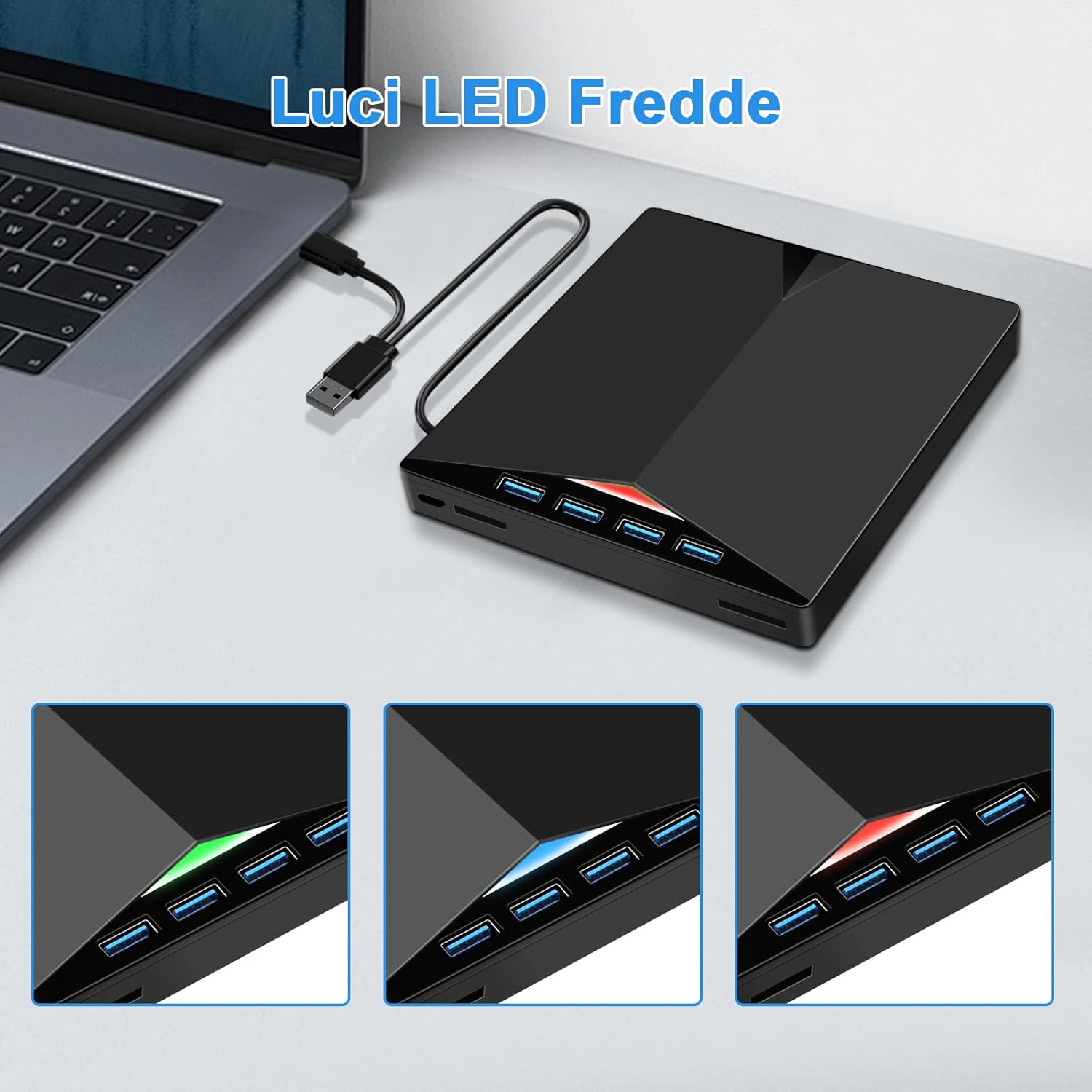 Dictien Lettore CD/DVD Esterno USB 3.0 per PC - immagine 6