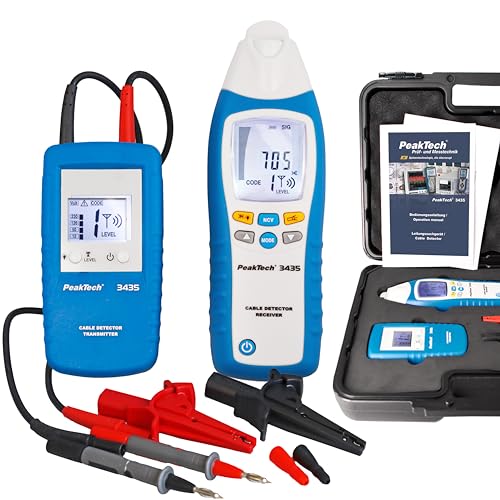 Peaktech 3435 Rilevatore di Cavi con Trasmettitore e Ricevitore