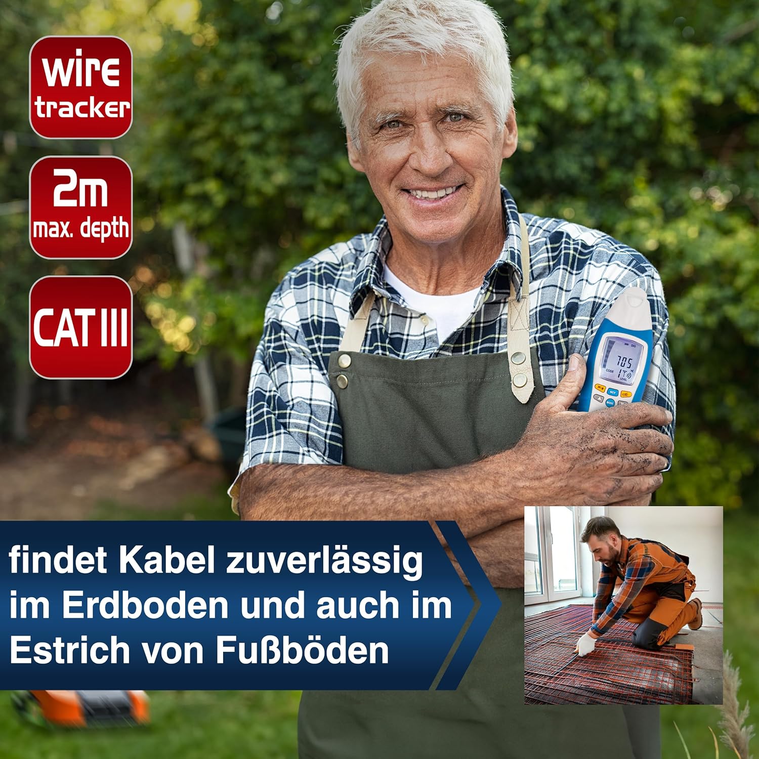 Peaktech 3435 Rilevatore di Cavi con Trasmettitore e Ricevitore - immagine 4