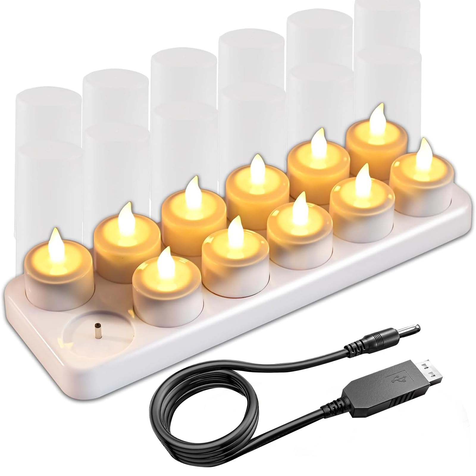 EuroFone Candele LED Ricaricabili Gialle (12 Pcs)