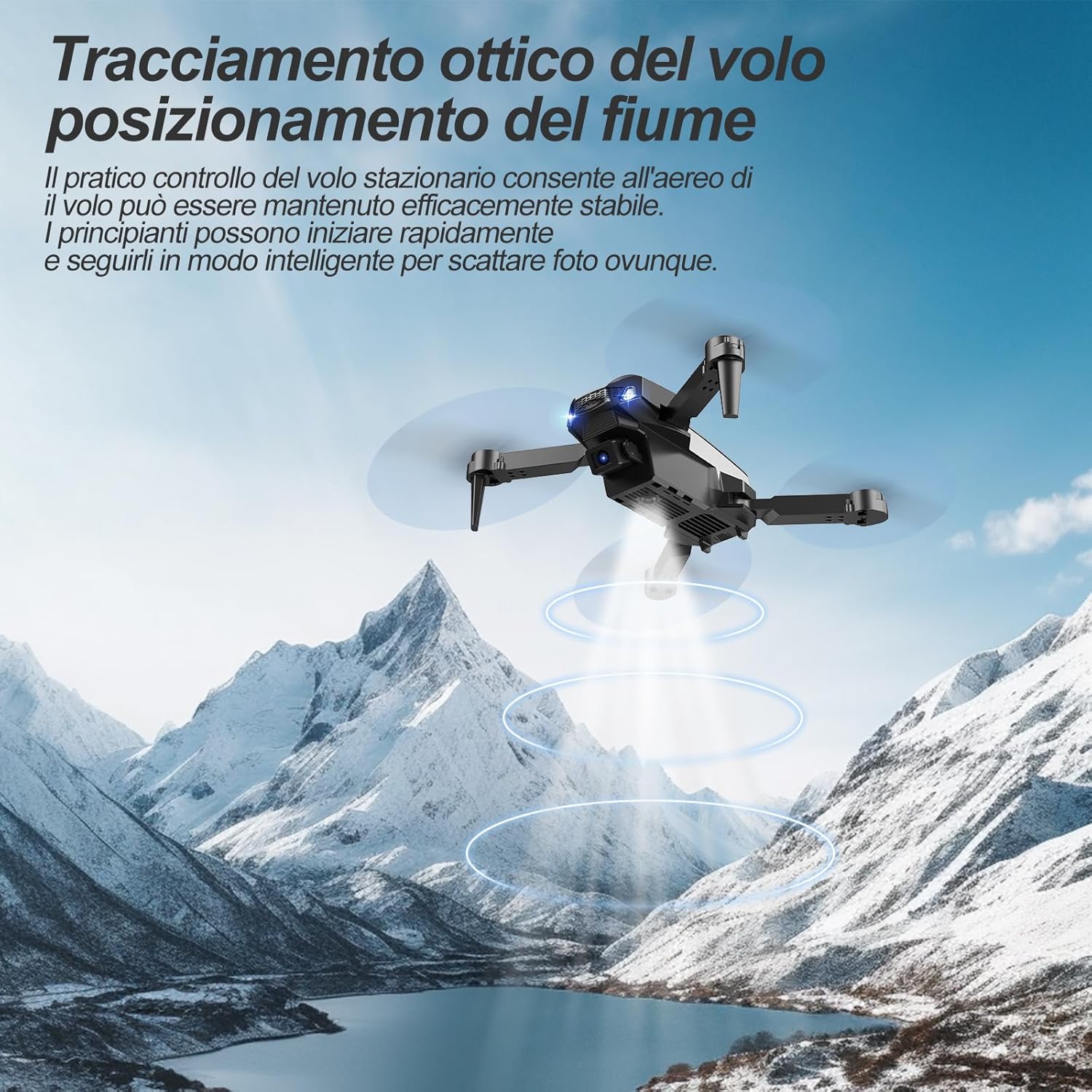 Drone con Telecamera 1080P Pieghevole, Dorato - immagine 4