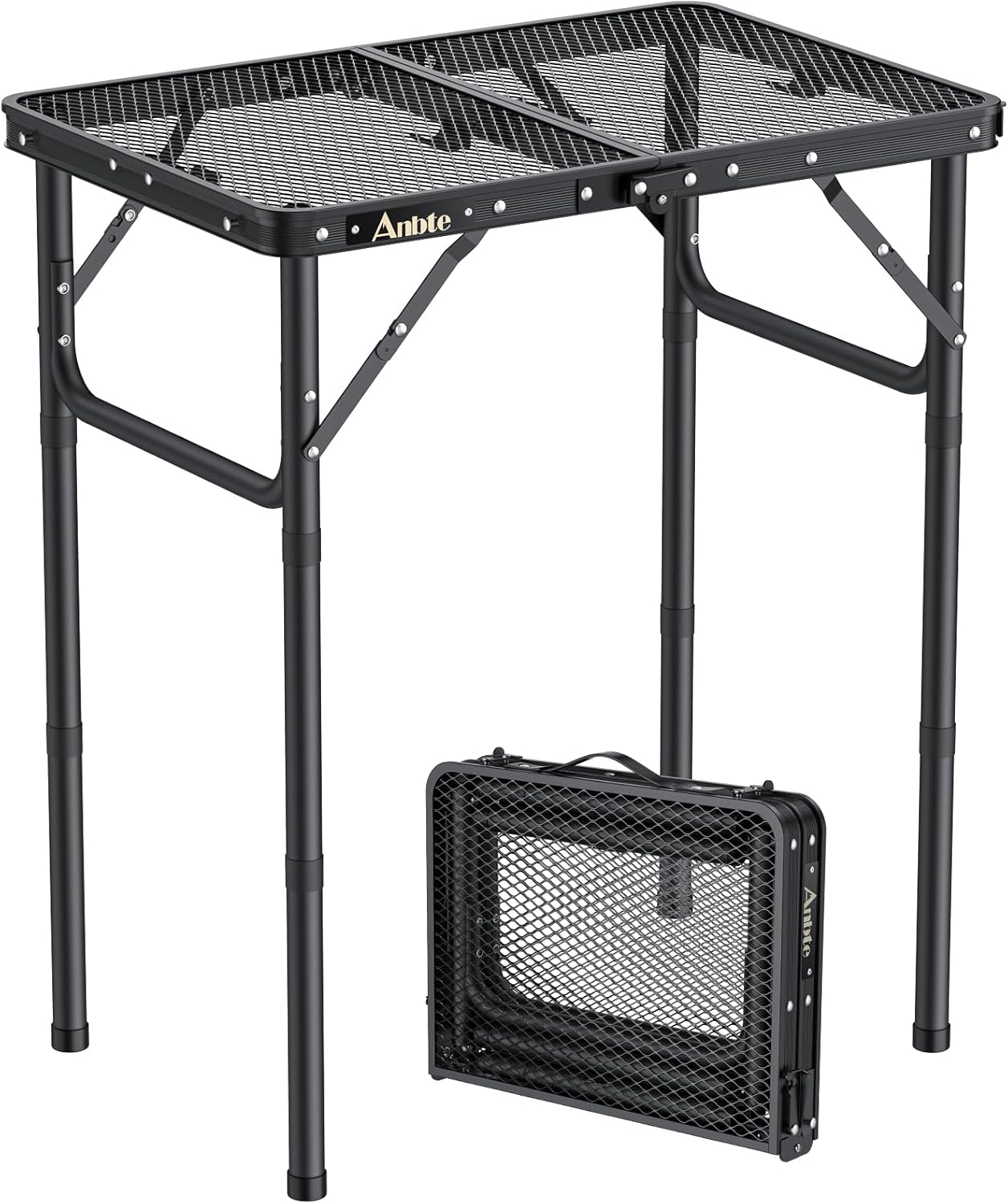 Anbte Tavolo Pieghevole da Campeggio 60x40cm, Nero - immagine 1