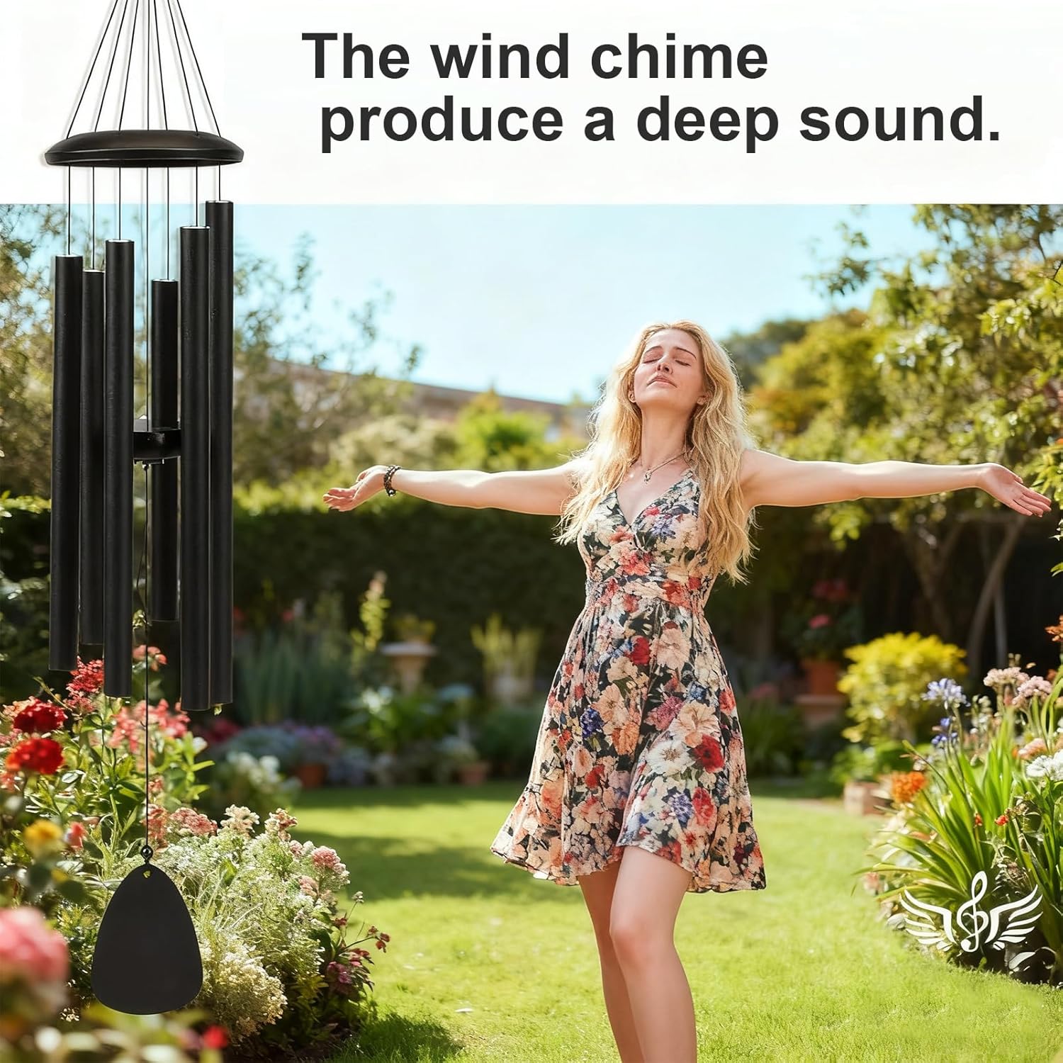 Campanello a Vento Esterno 81cm, Nero - immagine 4