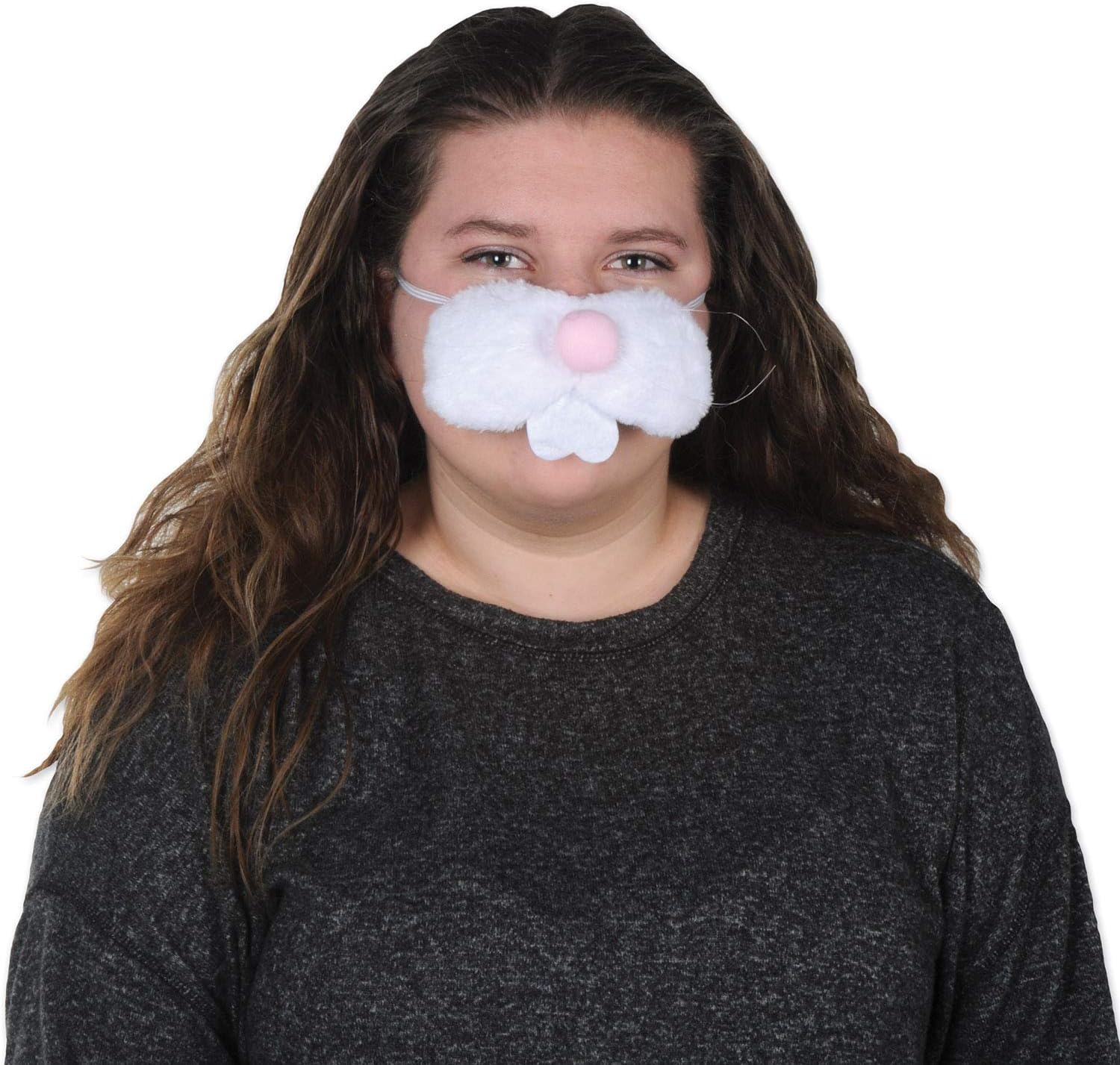 Beistle 40011 - Peluche a forma di coniglietto, colore: Bianco/Rosa - immagine 2