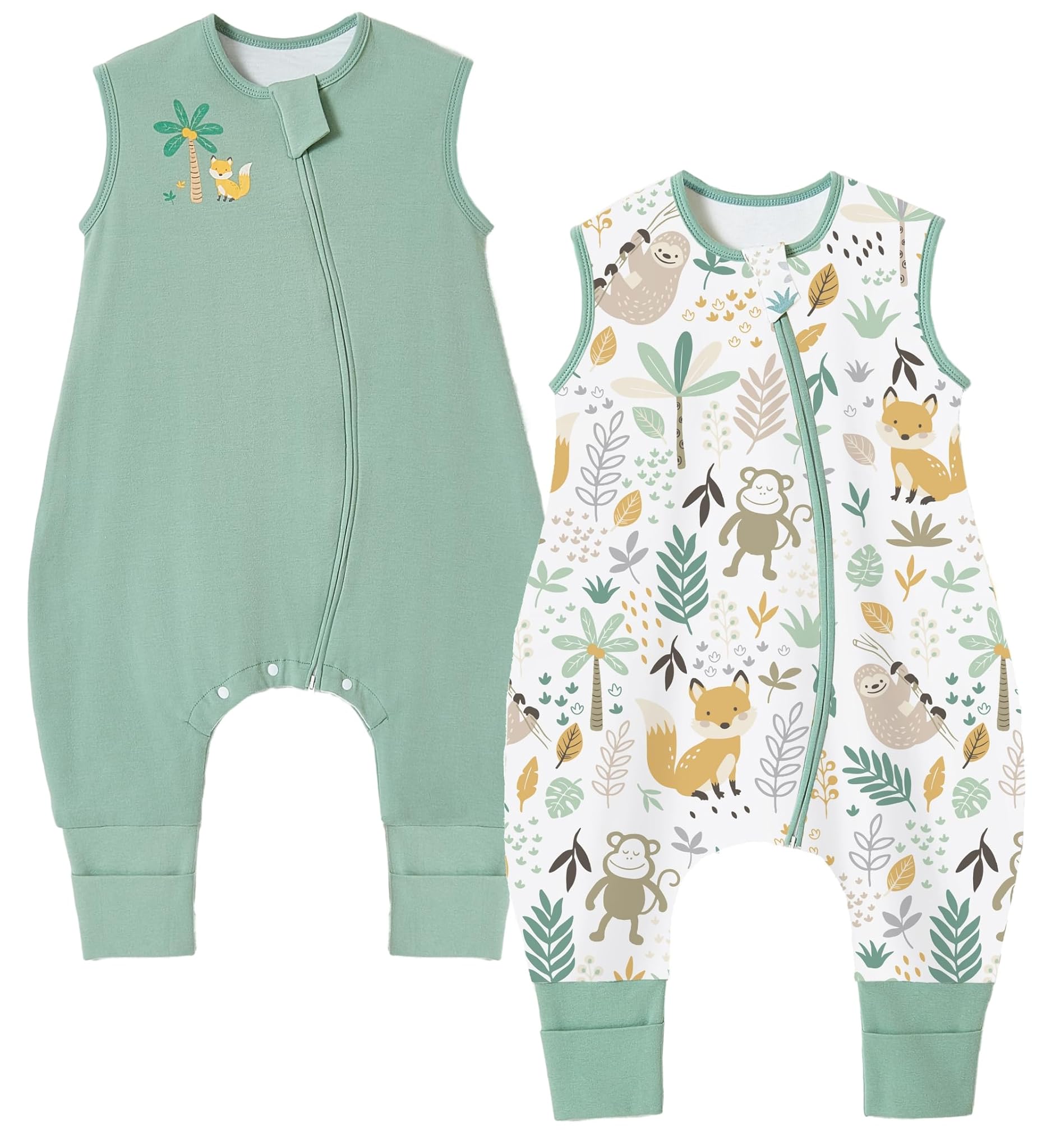 Chilsuessy Sacco nanna con piedi, 1,5 Tog, per tutto l'anno, sacco a pelo con gambe, per ragazzi e ragazze