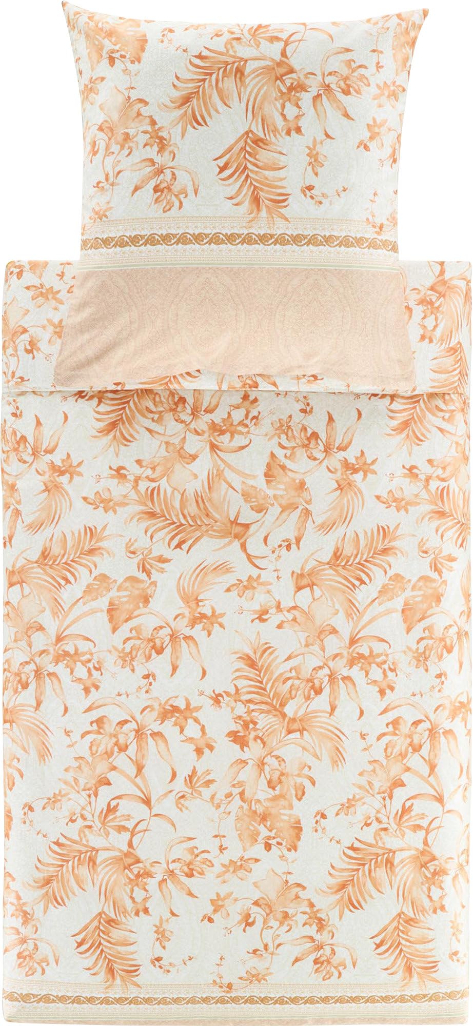 Bassetti IBISCUS Tattoo Biancheria da letto + 1 federa in 100% raso di cotone color caramello 41, dimensioni: 135 x 200 + 1 K 80 x 80 cm - 9332093