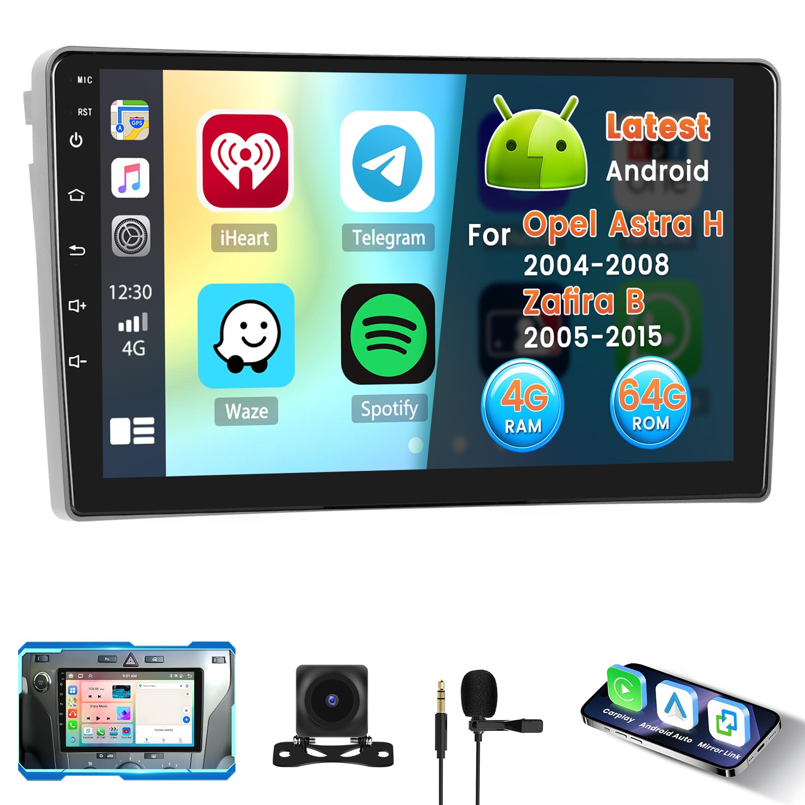 Inefala Stereo Android 15 per Opel Astra H/Zafira B