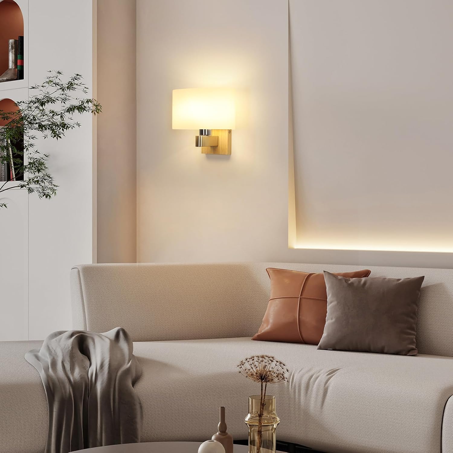 Applique da Parete Interno Legno E27, Ovale - immagine 2