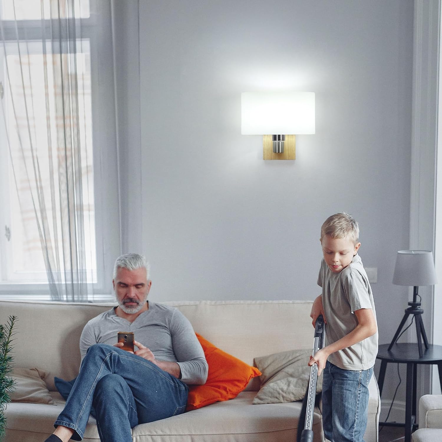 Applique da Parete Interno Legno E27, Ovale - immagine 6