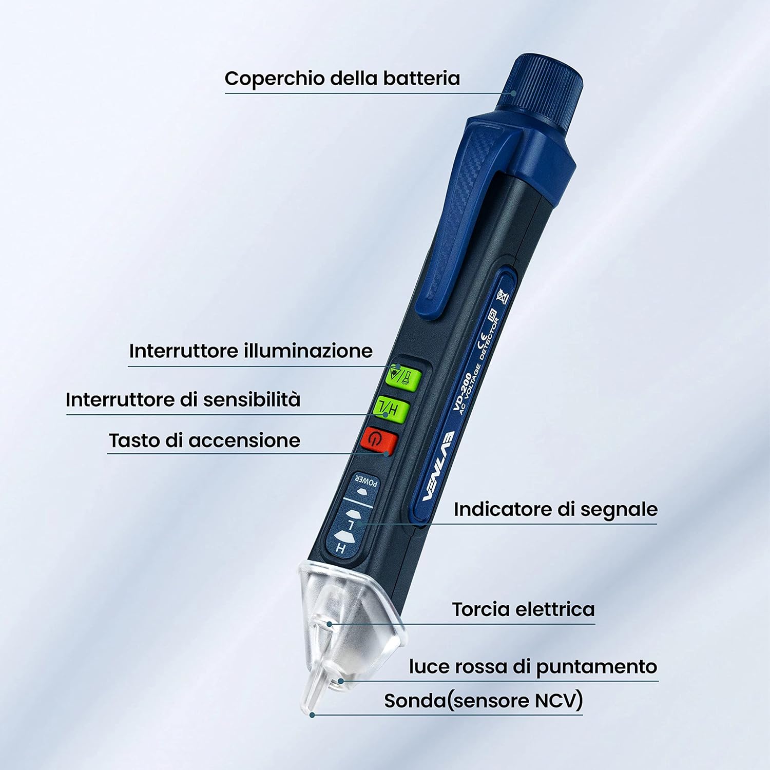Venlab Cercafase Senza Contatto con Penna Torcia - immagine 4