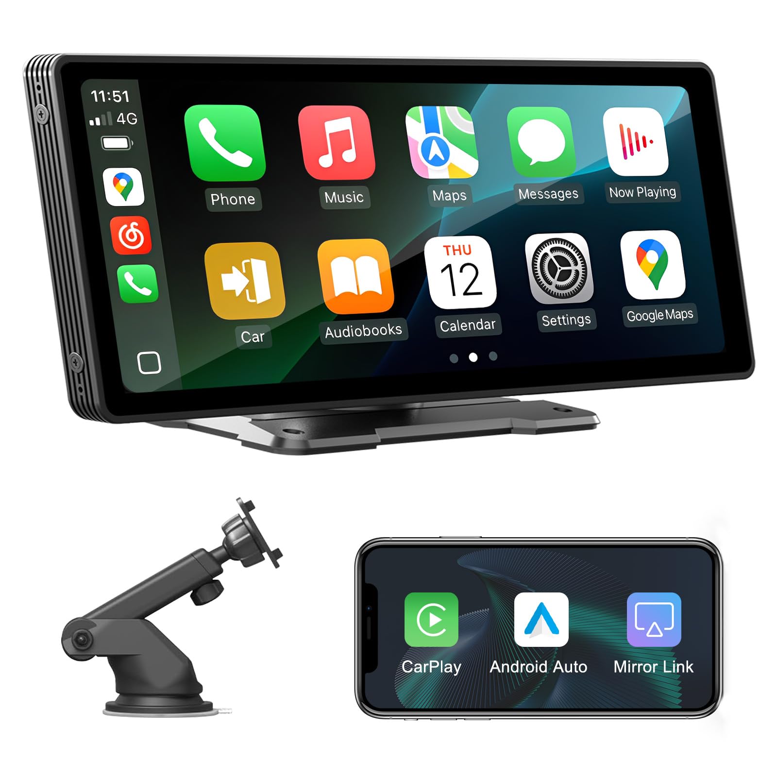 Autoradio Portatile Wireless Carplay & Android Auto 10.26"