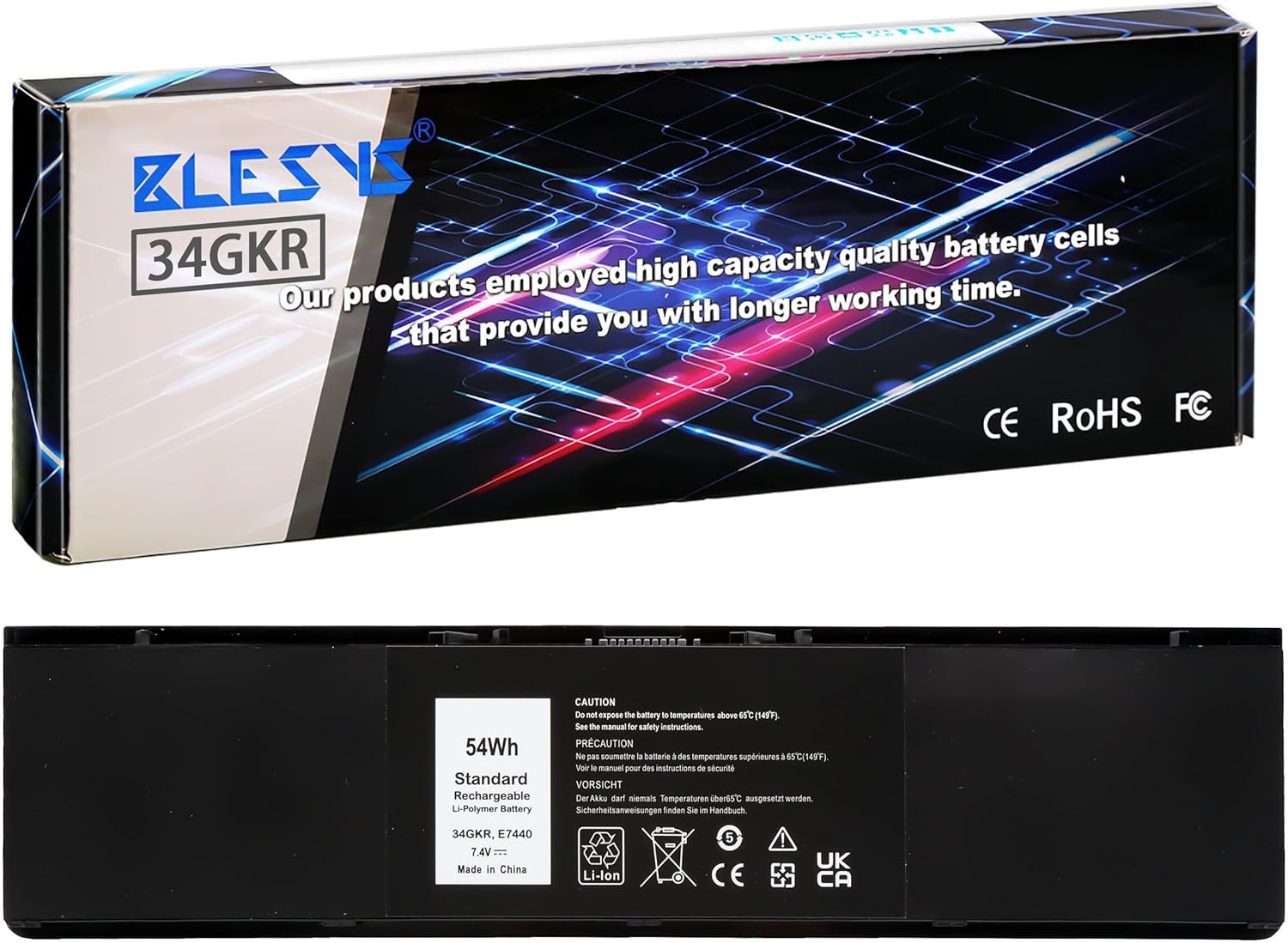 Blesys Batteria 54Wh 34GKR per Dell Latitude E7440 E7450 - immagine 1